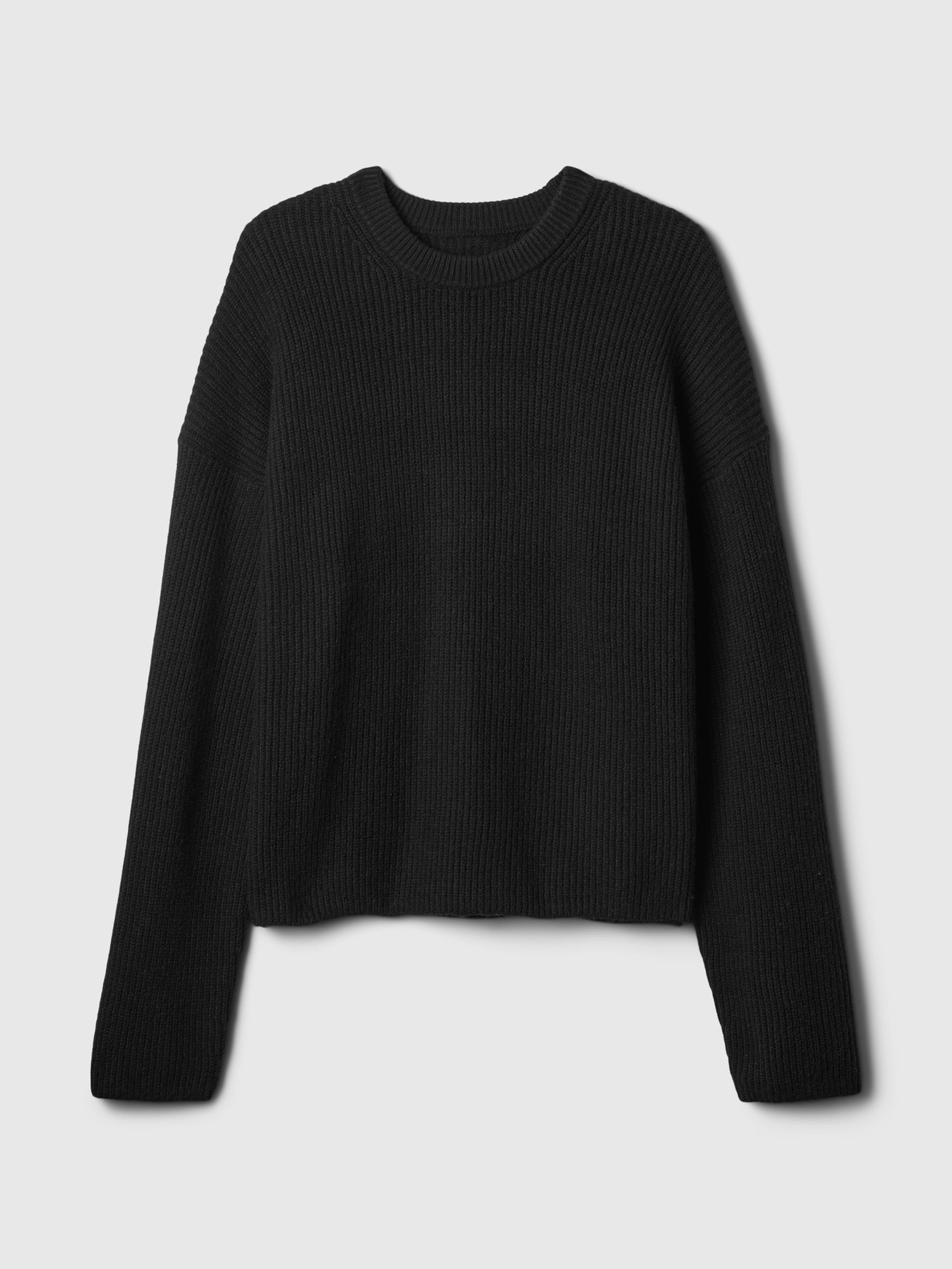Black CashSoft Oversized Shaker-Stitch Crew Neck Jumper - Image 4 of 5
