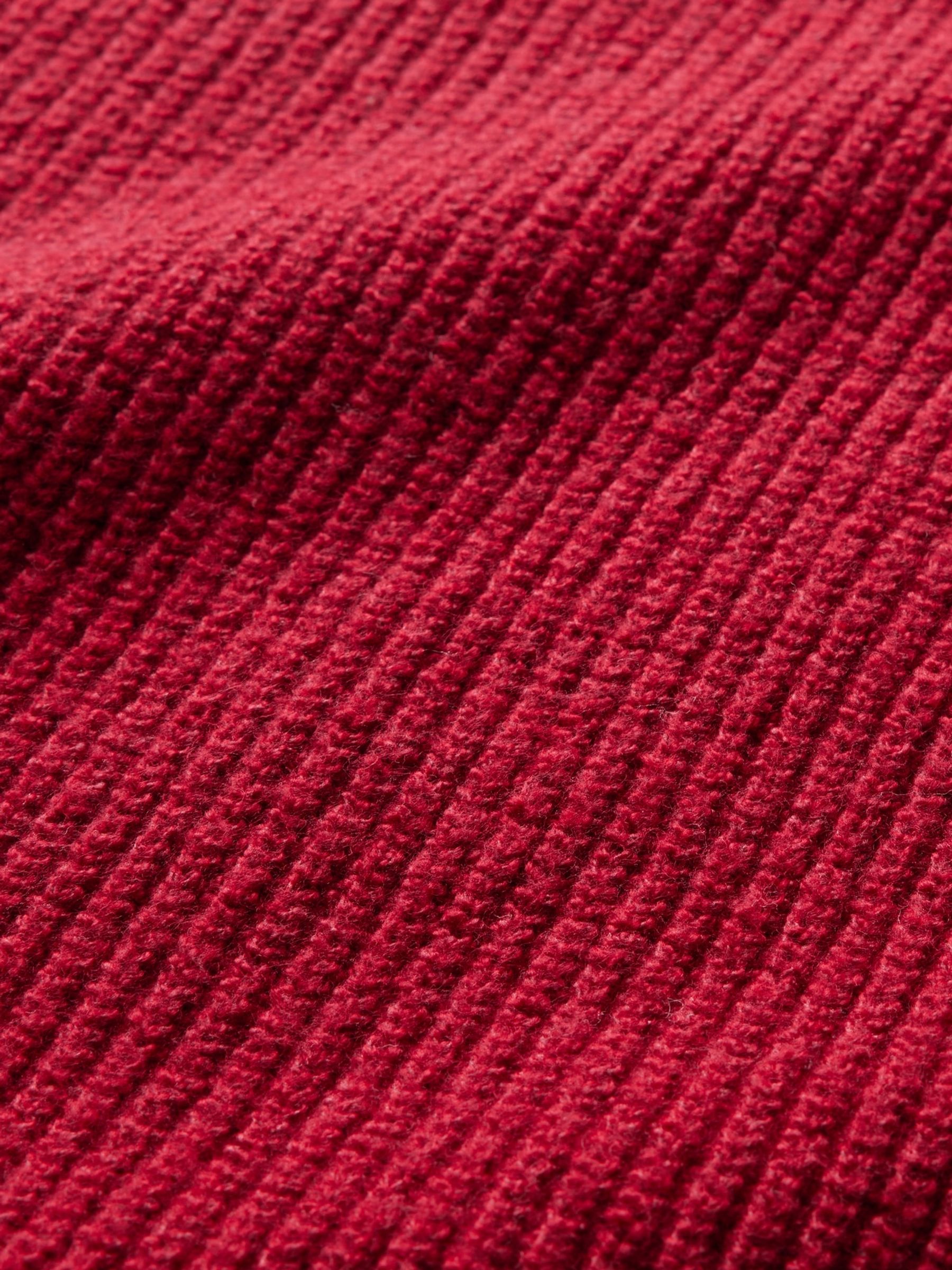 Red CashSoft Shaker-Stitch Crew Neck Jumper - Image 5 of 5