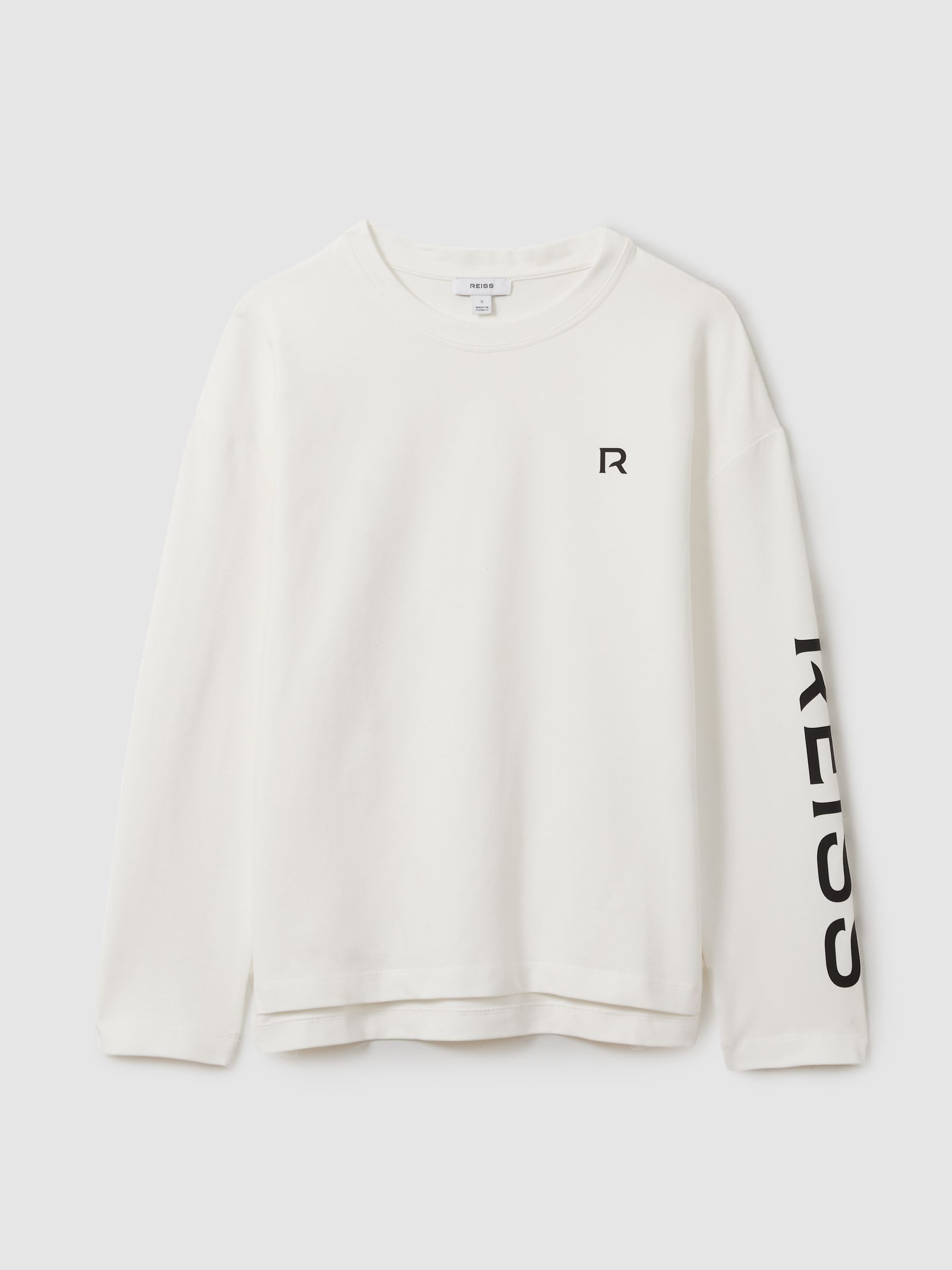 Cotton Blend Logo Top in White - Image 2 of 6