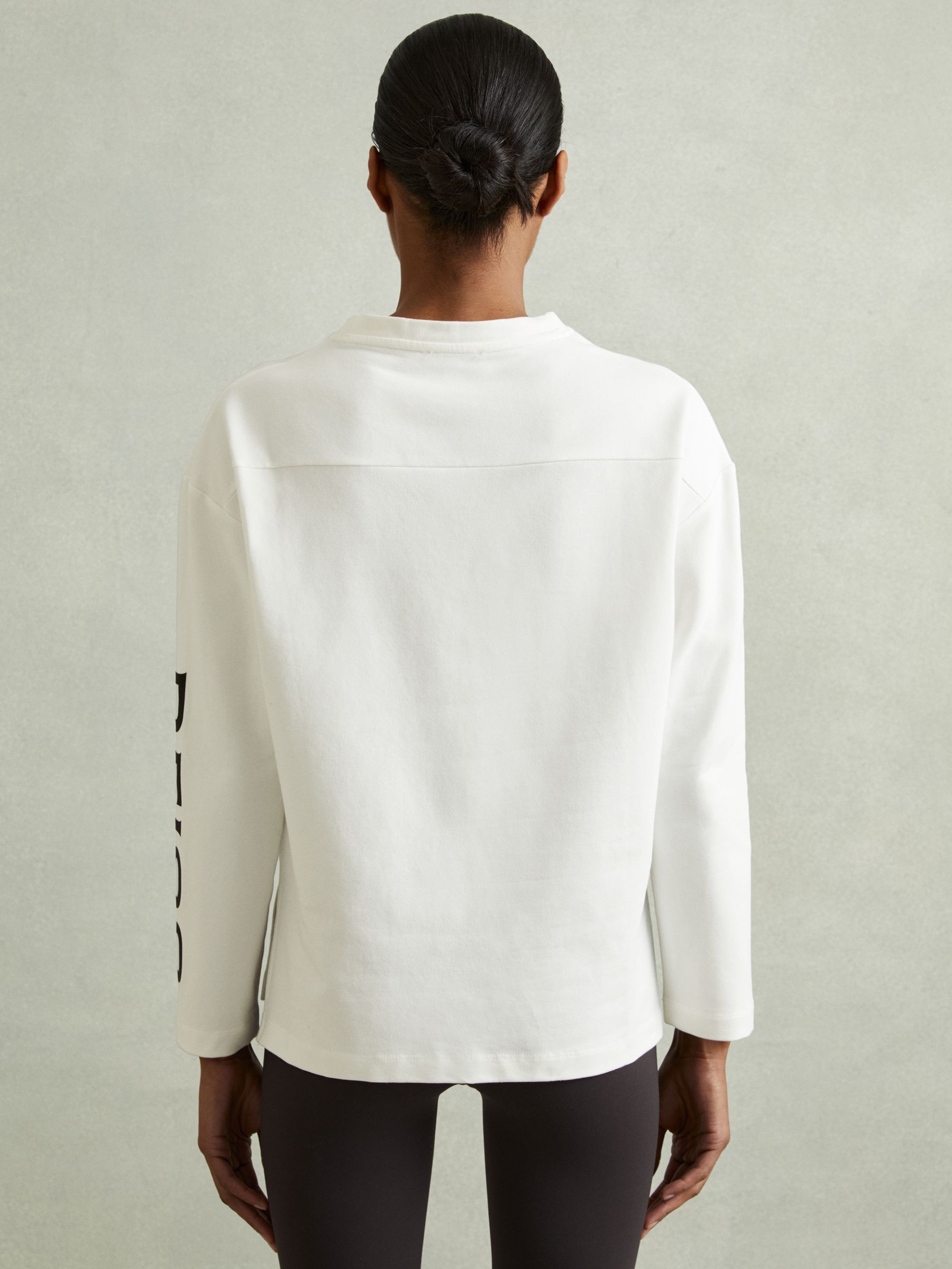 Cotton Blend Logo Top in White - Image 5 of 6
