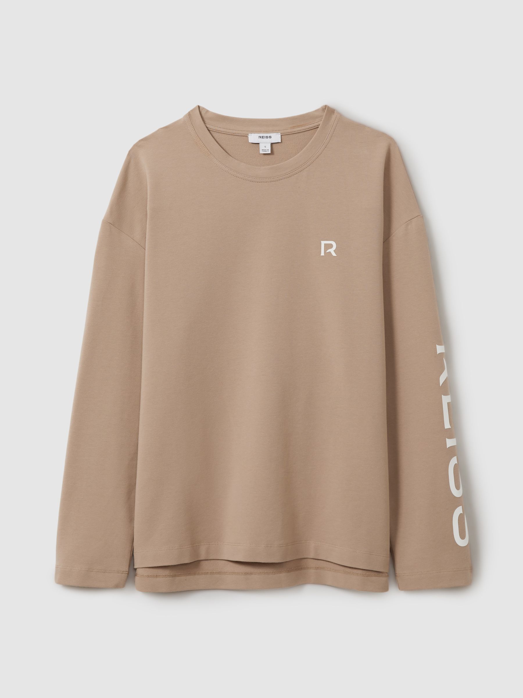 Cotton Blend Logo Top in Neutral - Image 2 of 6