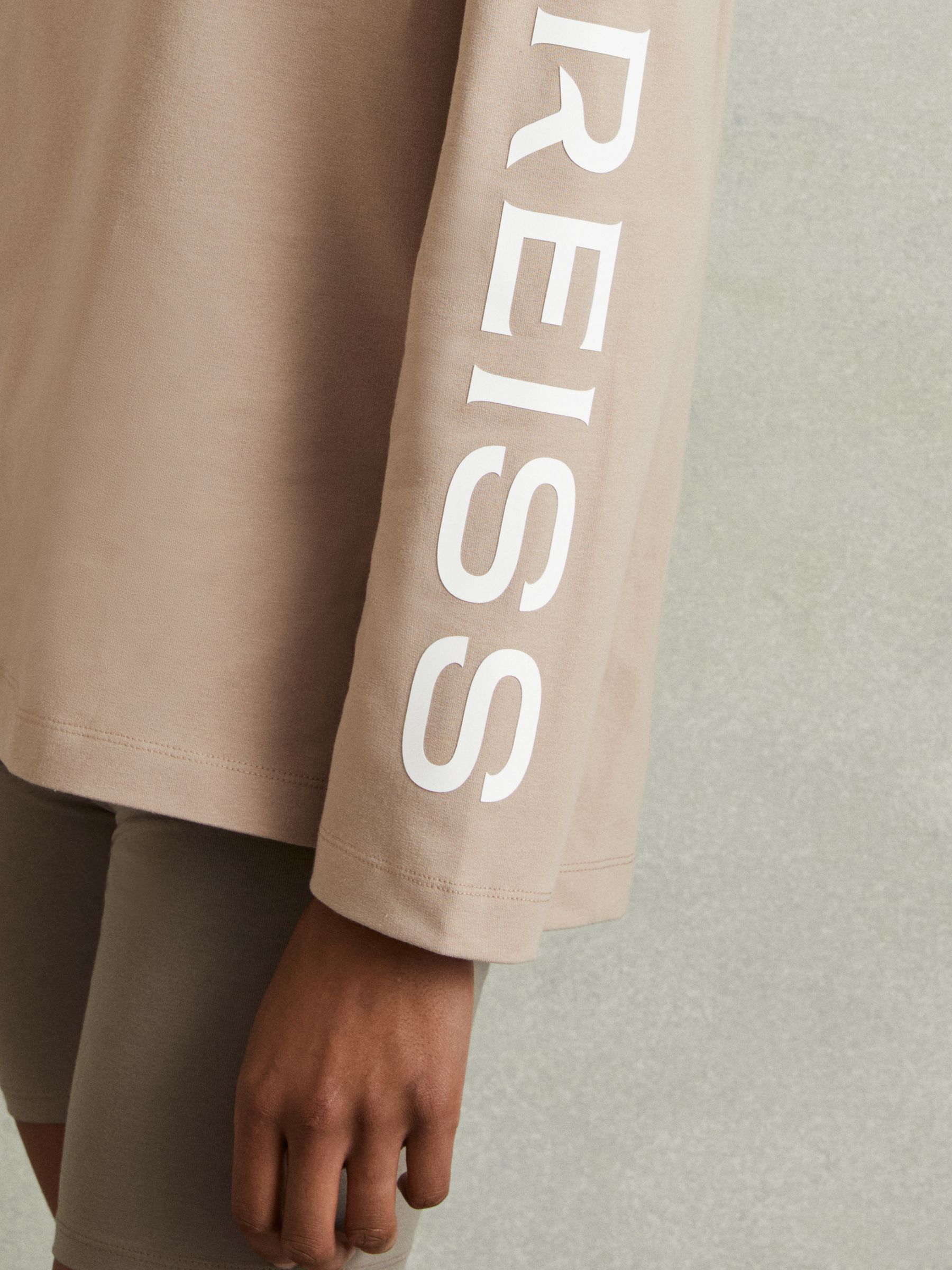 Cotton Blend Logo Top in Neutral - Image 3 of 6