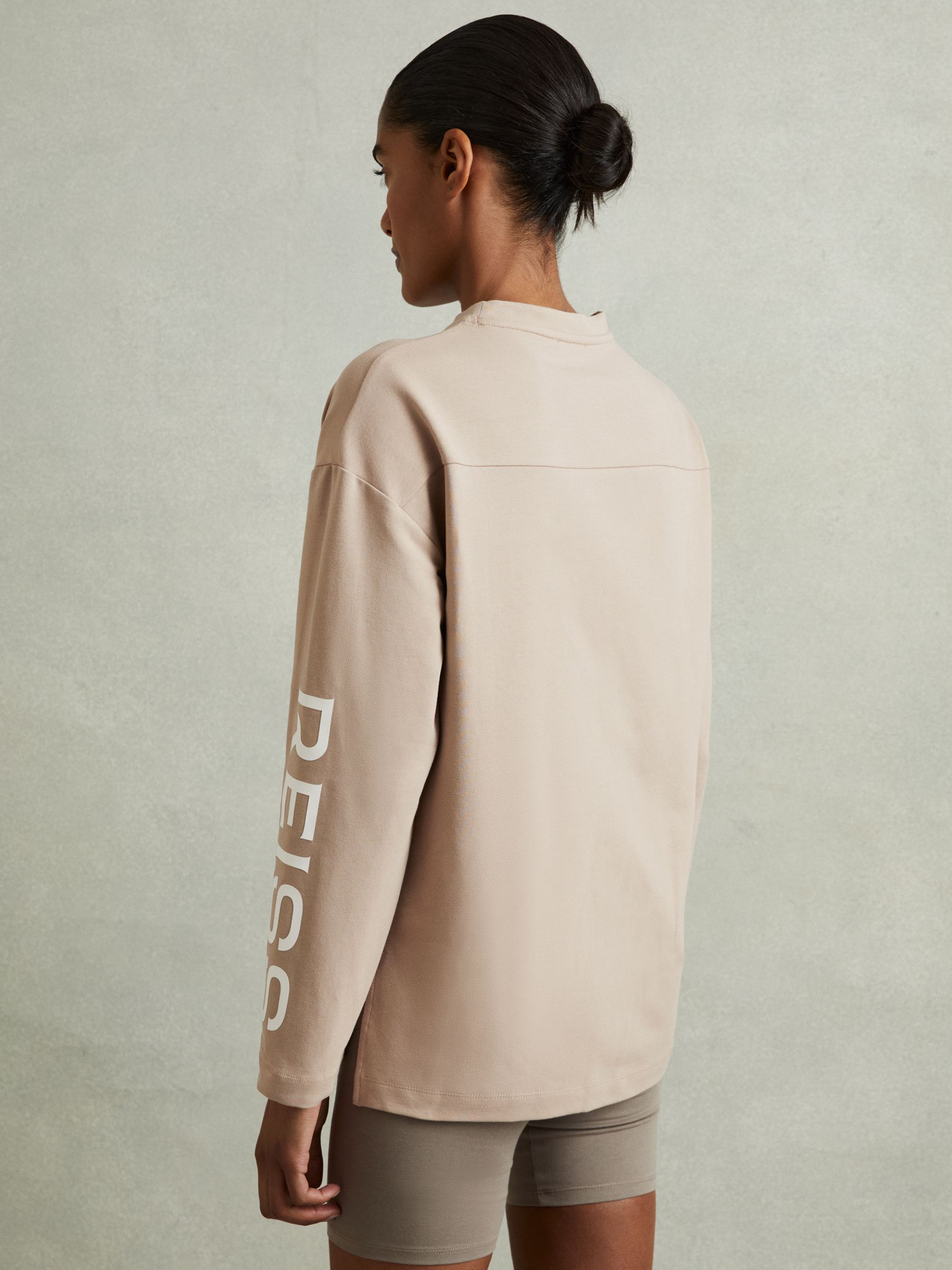 Cotton Blend Logo Top in Neutral - Image 4 of 6