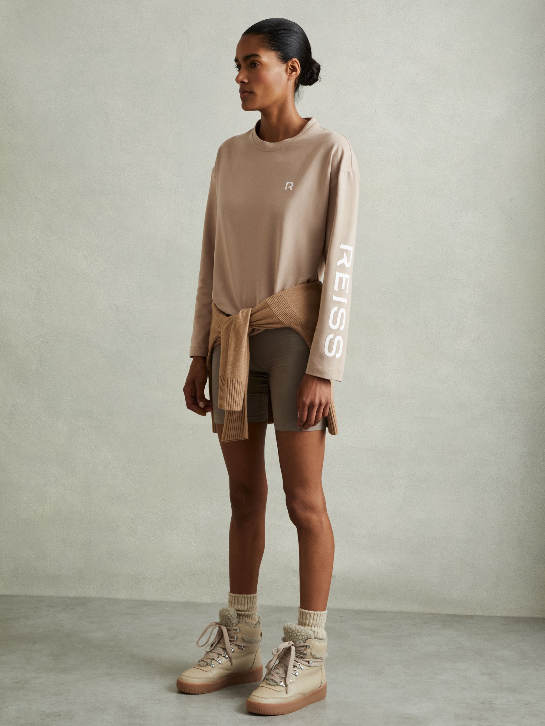 Cotton Blend Logo Top in Neutral - Image 5 of 6