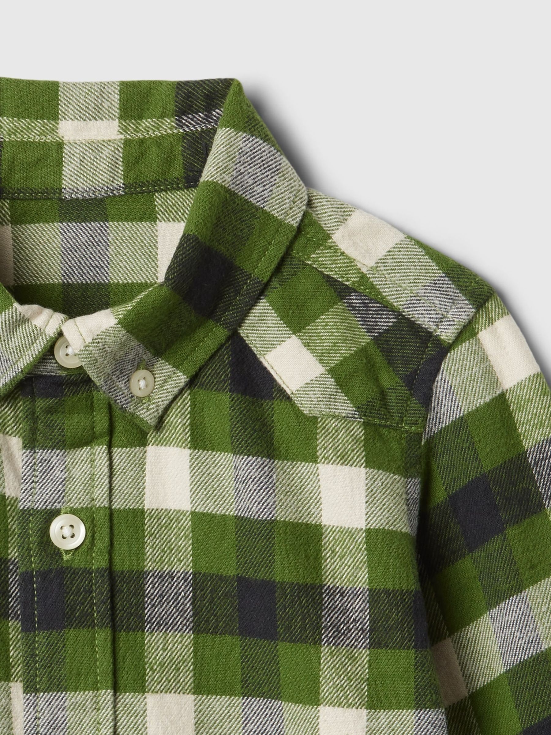Green Organic Cotton Flannel Shirt (6mths-5yrs) - Image 3 of 3