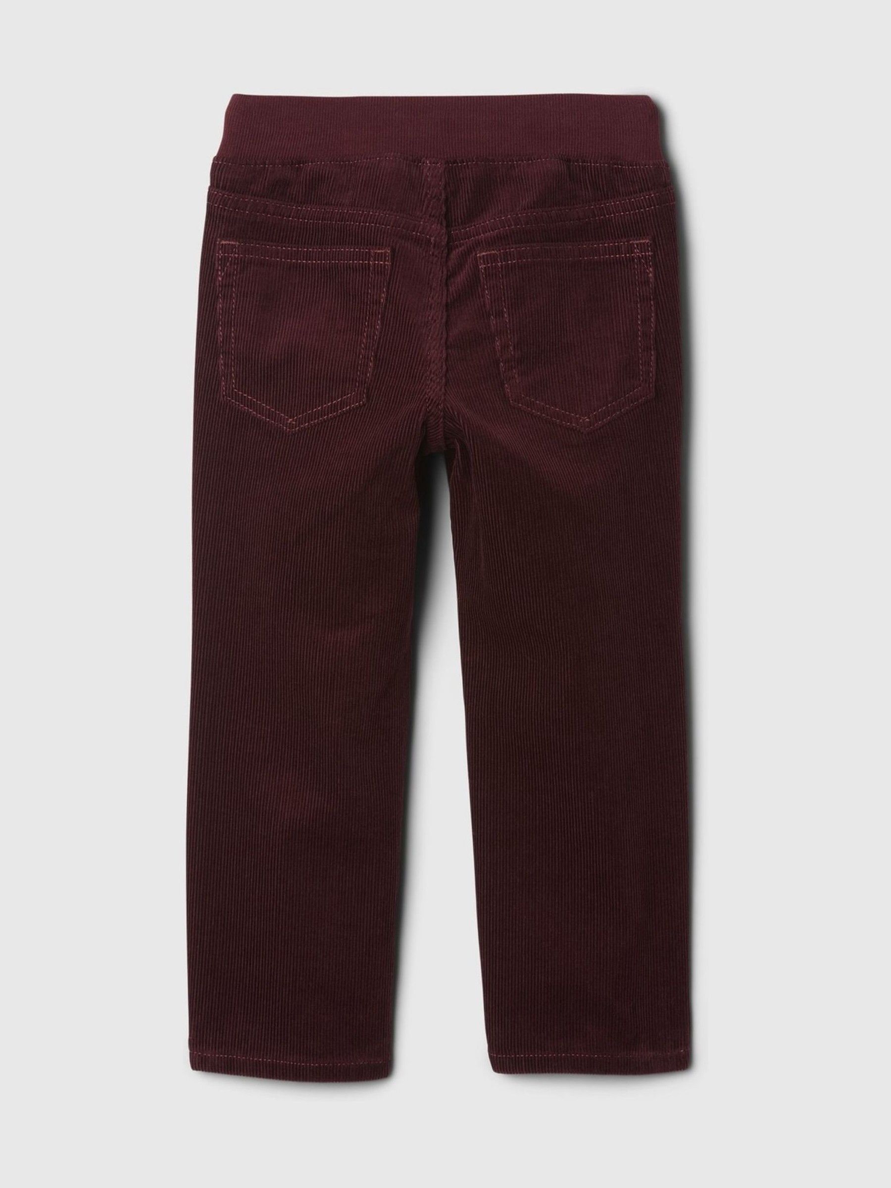 Burgundy Red 90s Original Straight Corduroy Trousers (6mths-5yrs) - Image 2 of 2