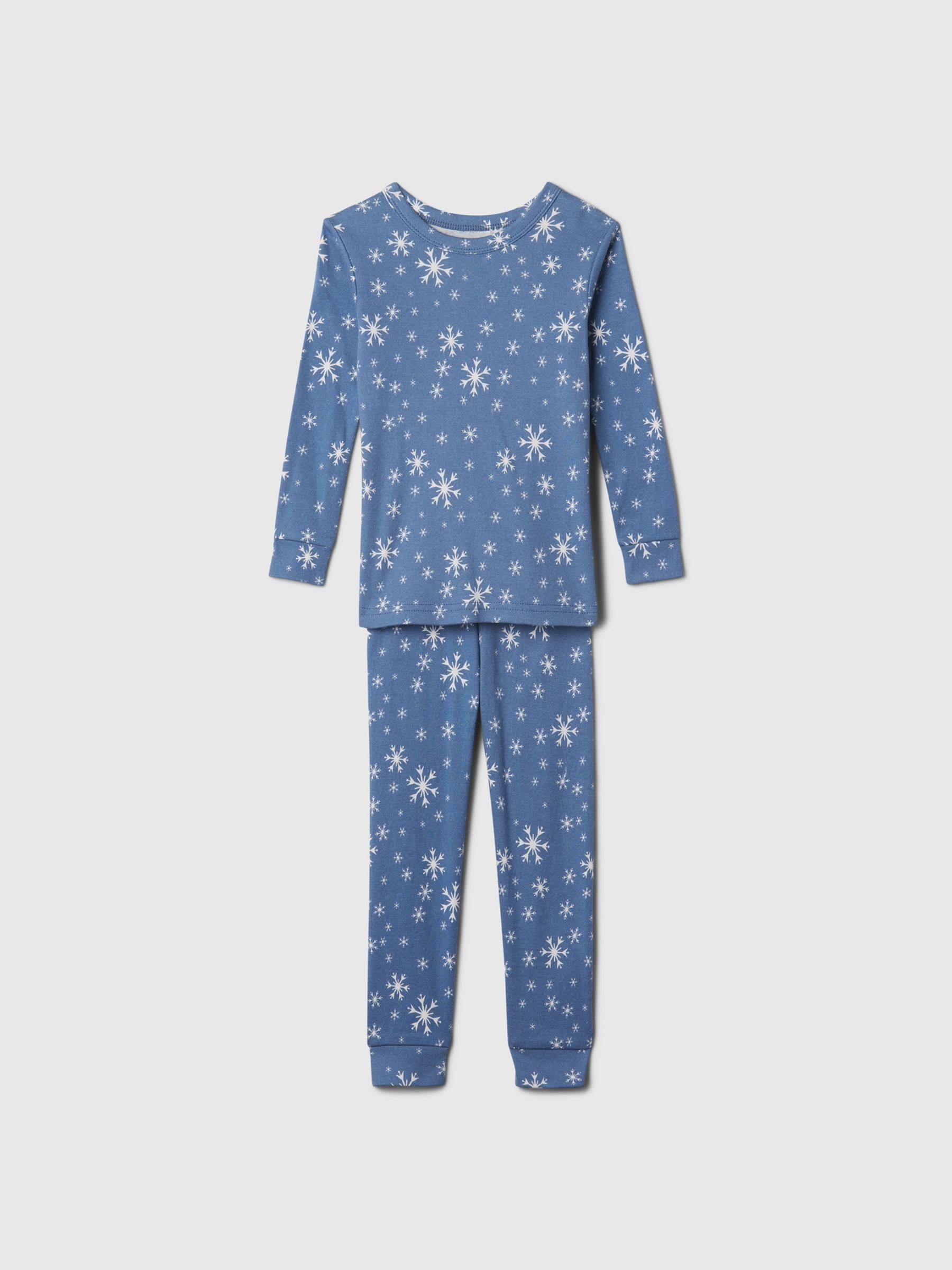Blue Snowflake Christmas Print Pyjamas (6mths-5yrs) - Image 1 of 3