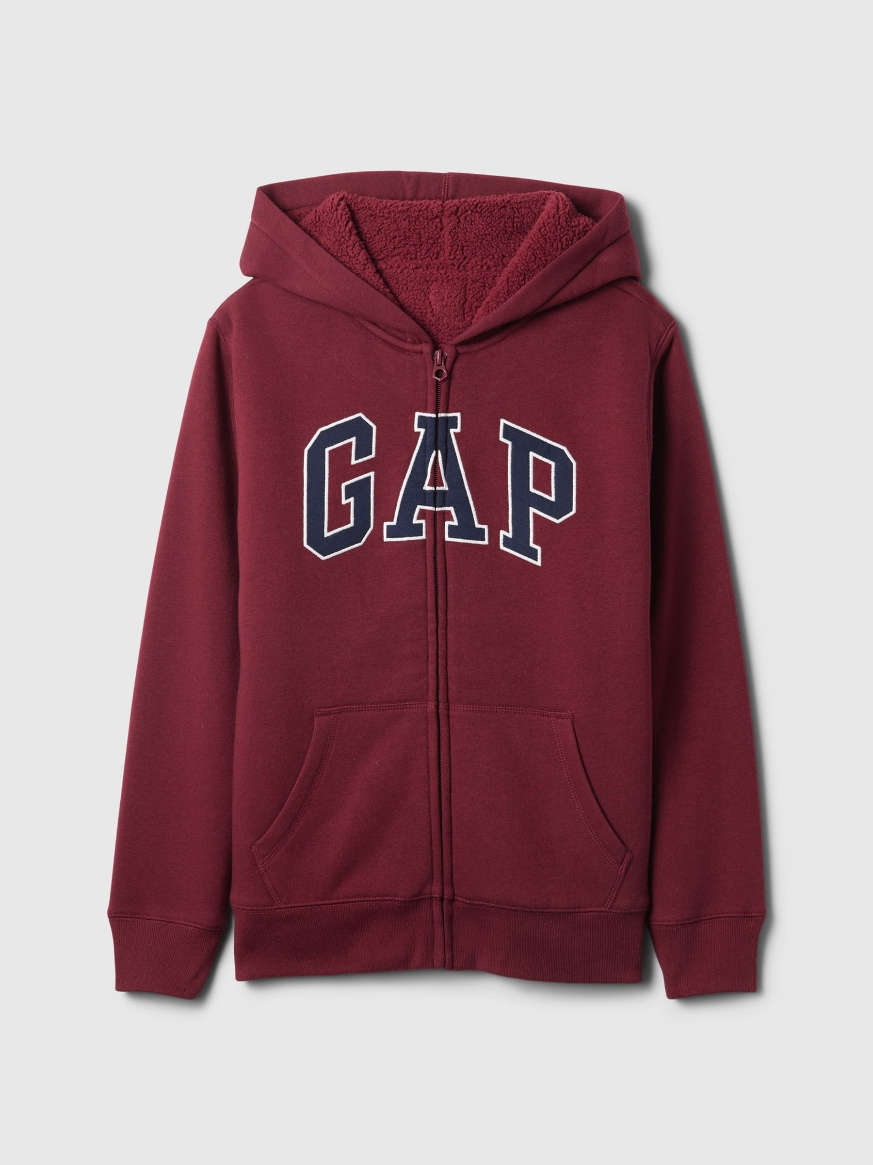 Red Logo Sherpa-Lined Zip-Up Hoodie (4-13yrs) - Image 5 of 5