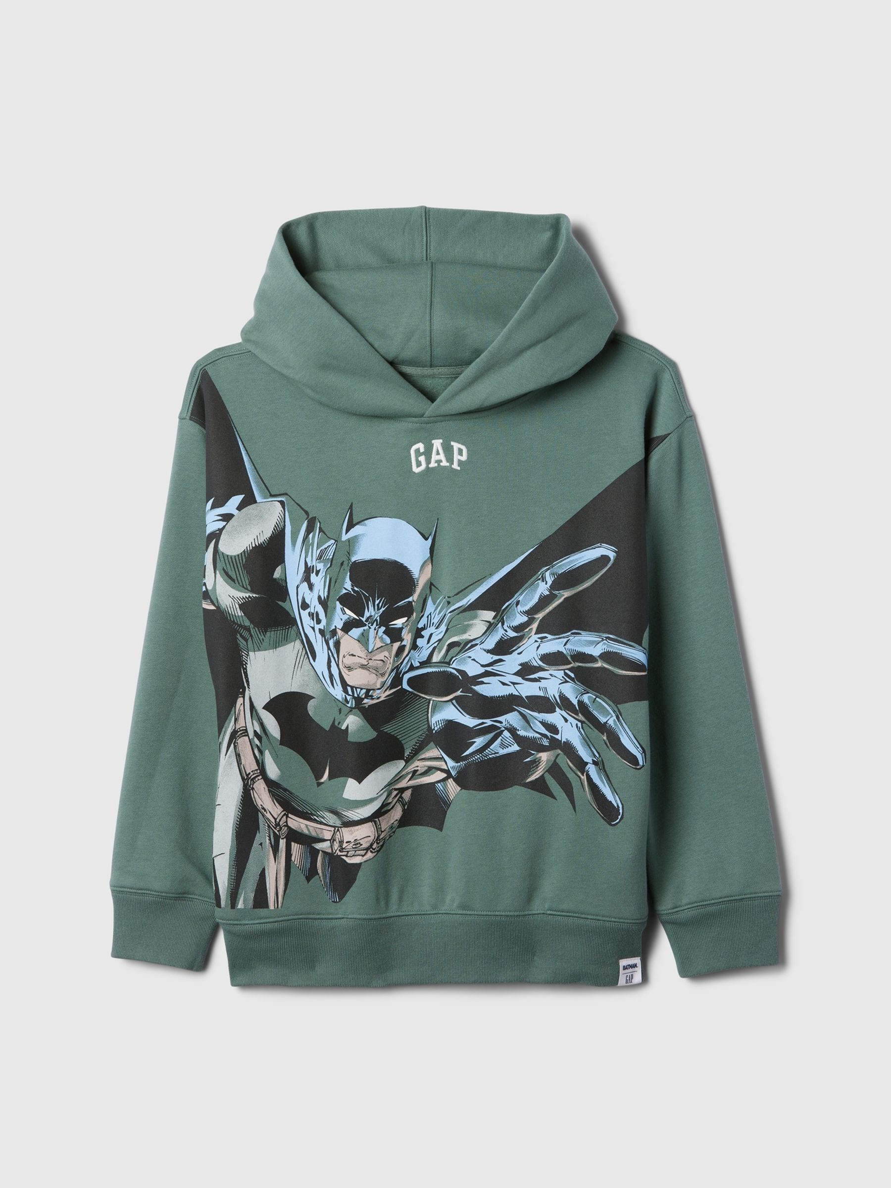 Green Batman Vintage Soft Logo Hoodie (4-13yrs) - Image 4 of 5
