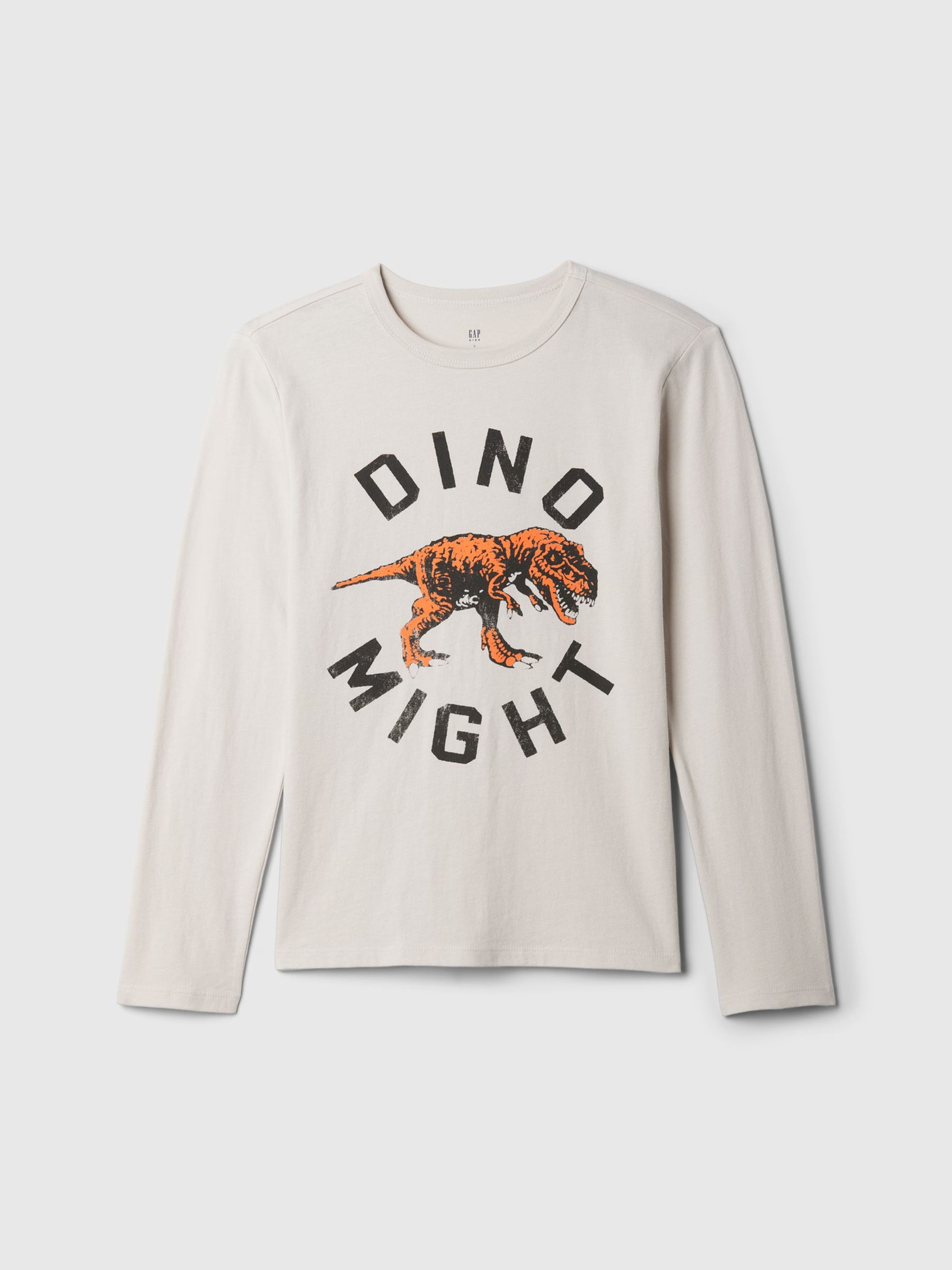 White Dinosaur Long Sleeve Graphic T-Shirt (4-13yrs) - Image 1 of 1