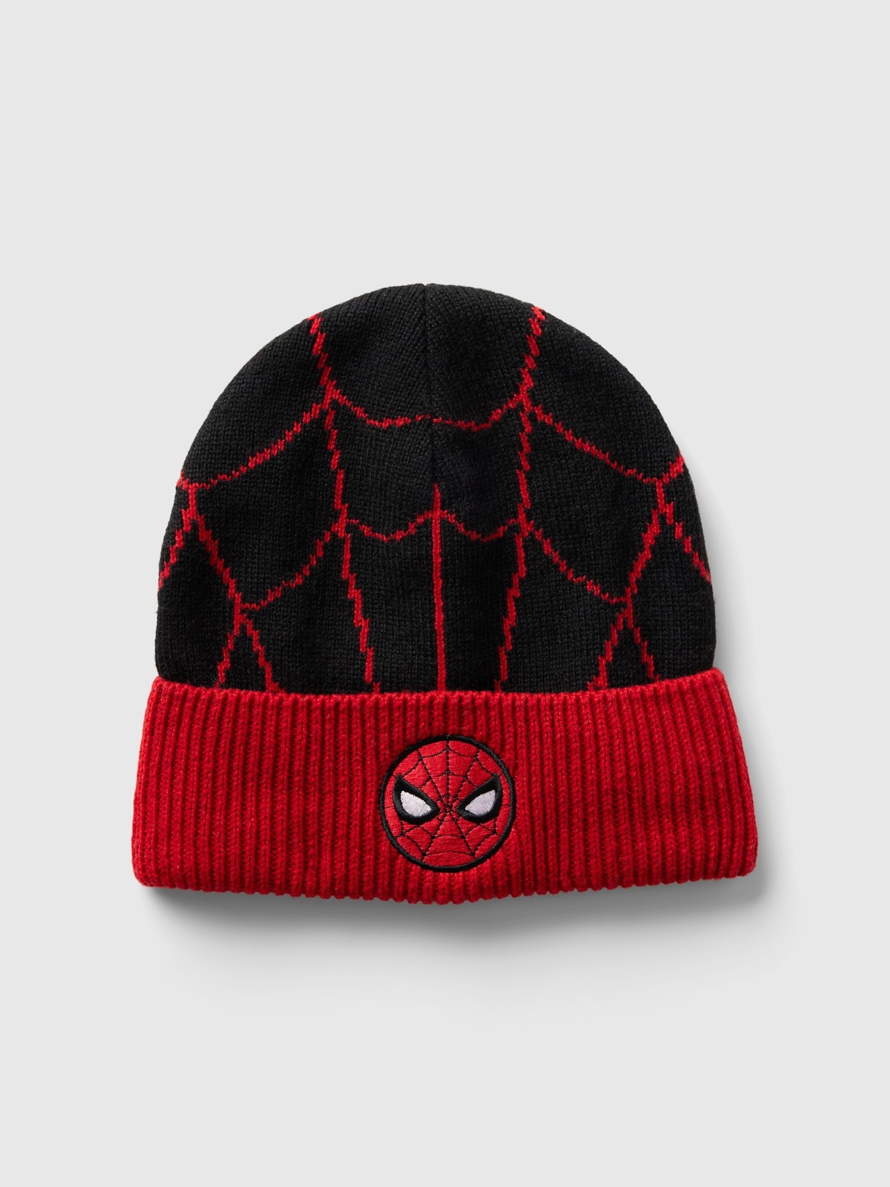 Spider Verse Spiderman Knit Hat Black Kids Marvel Spider-Man