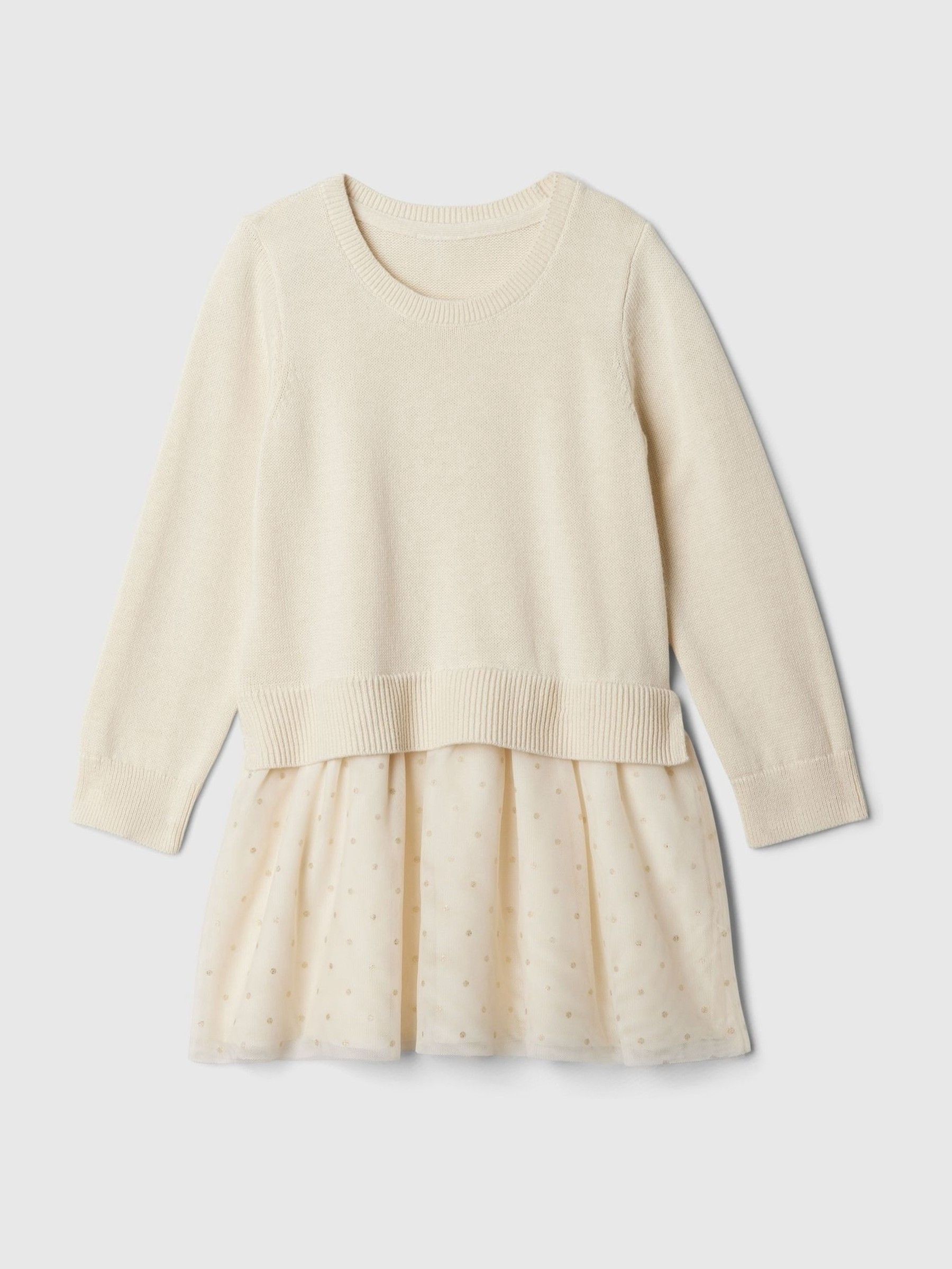 Cream 2-in-1 Jumper Tulle Dress (6mths-5yrs) - Image 1 of 2