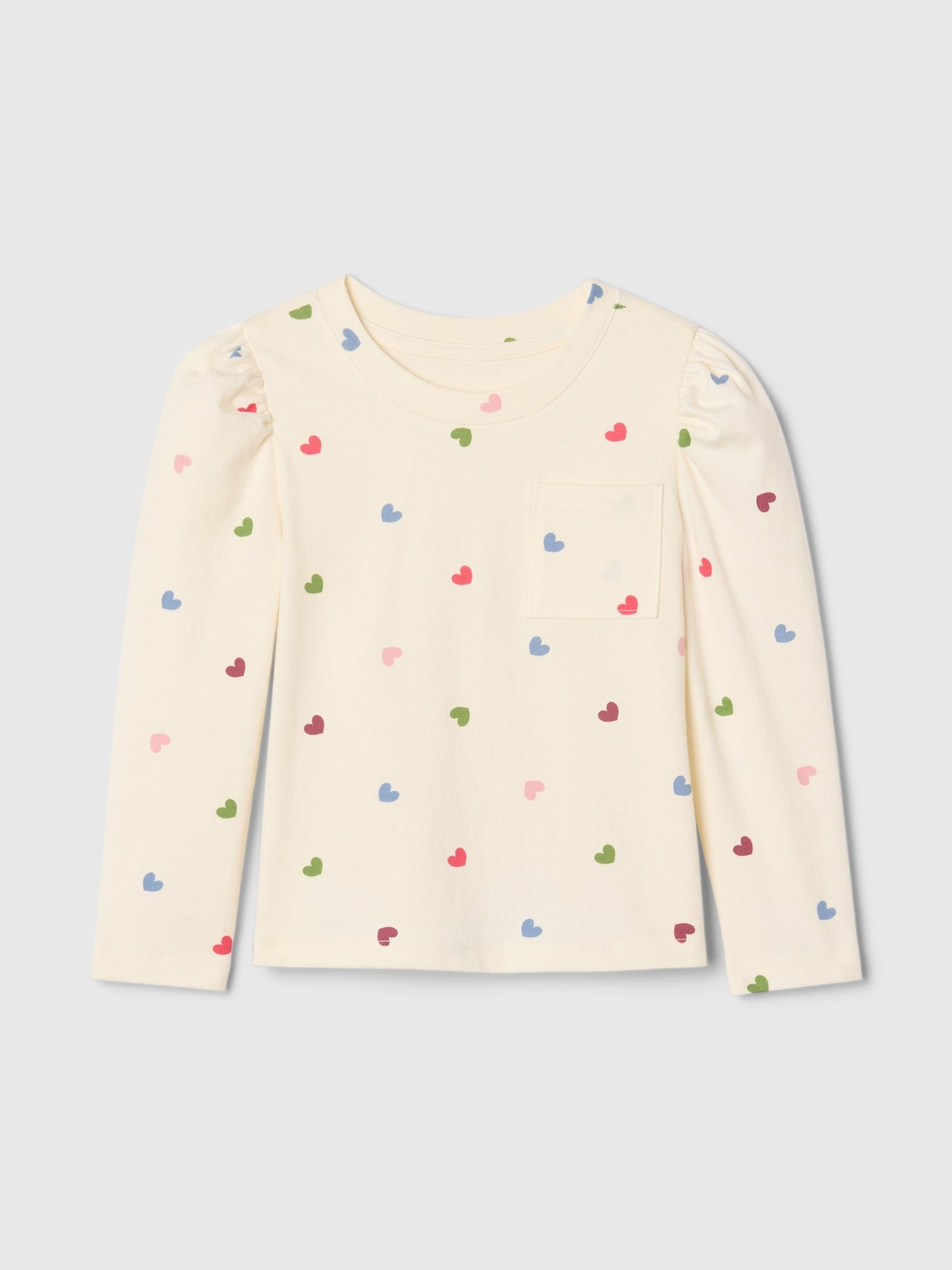 Cream Print Cotton Pocket Long Sleeve T-Shirt (6mths-5yrs) - Image 1 of 3