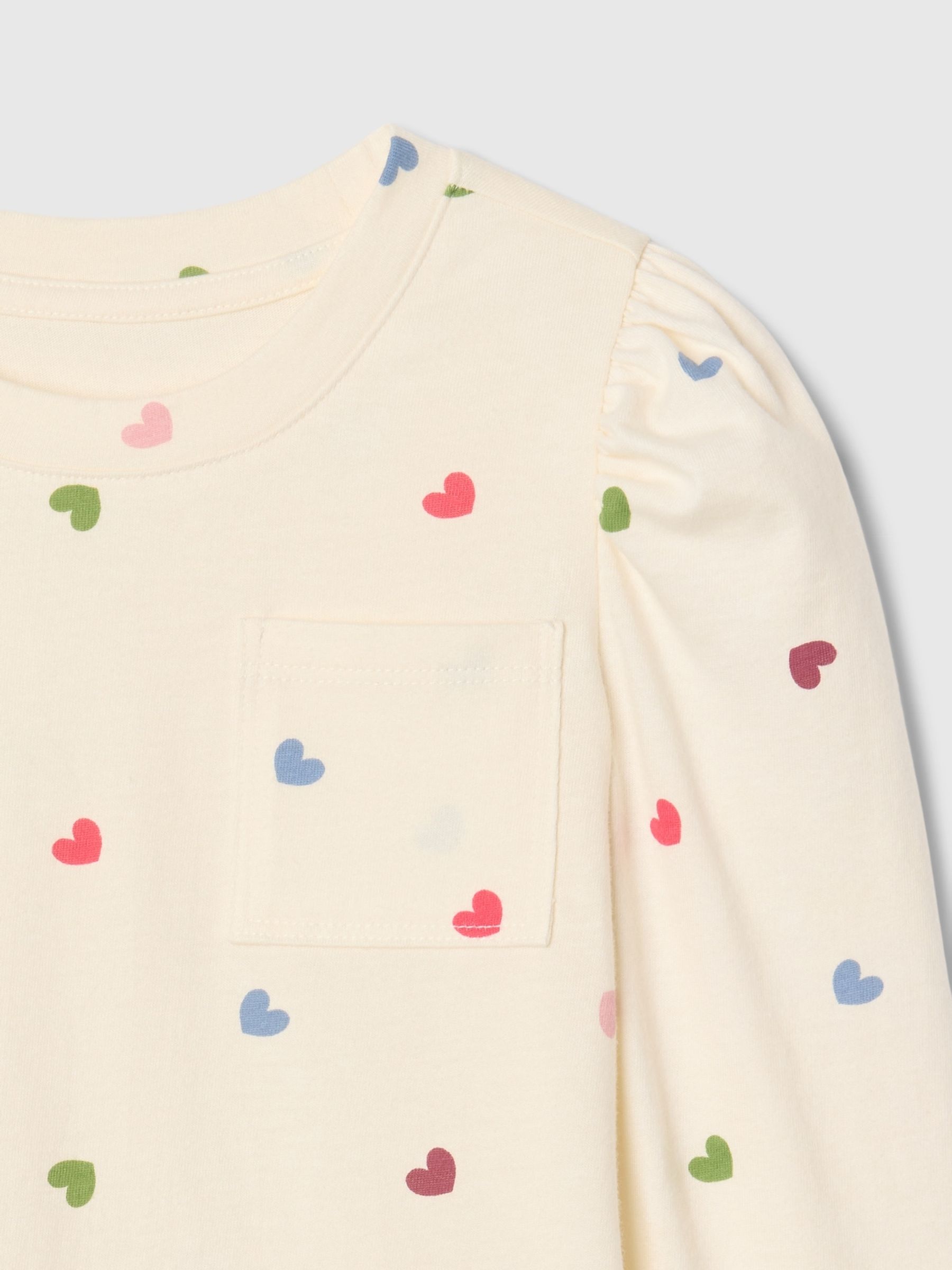 Cream Print Cotton Pocket Long Sleeve T-Shirt (6mths-5yrs) - Image 3 of 3