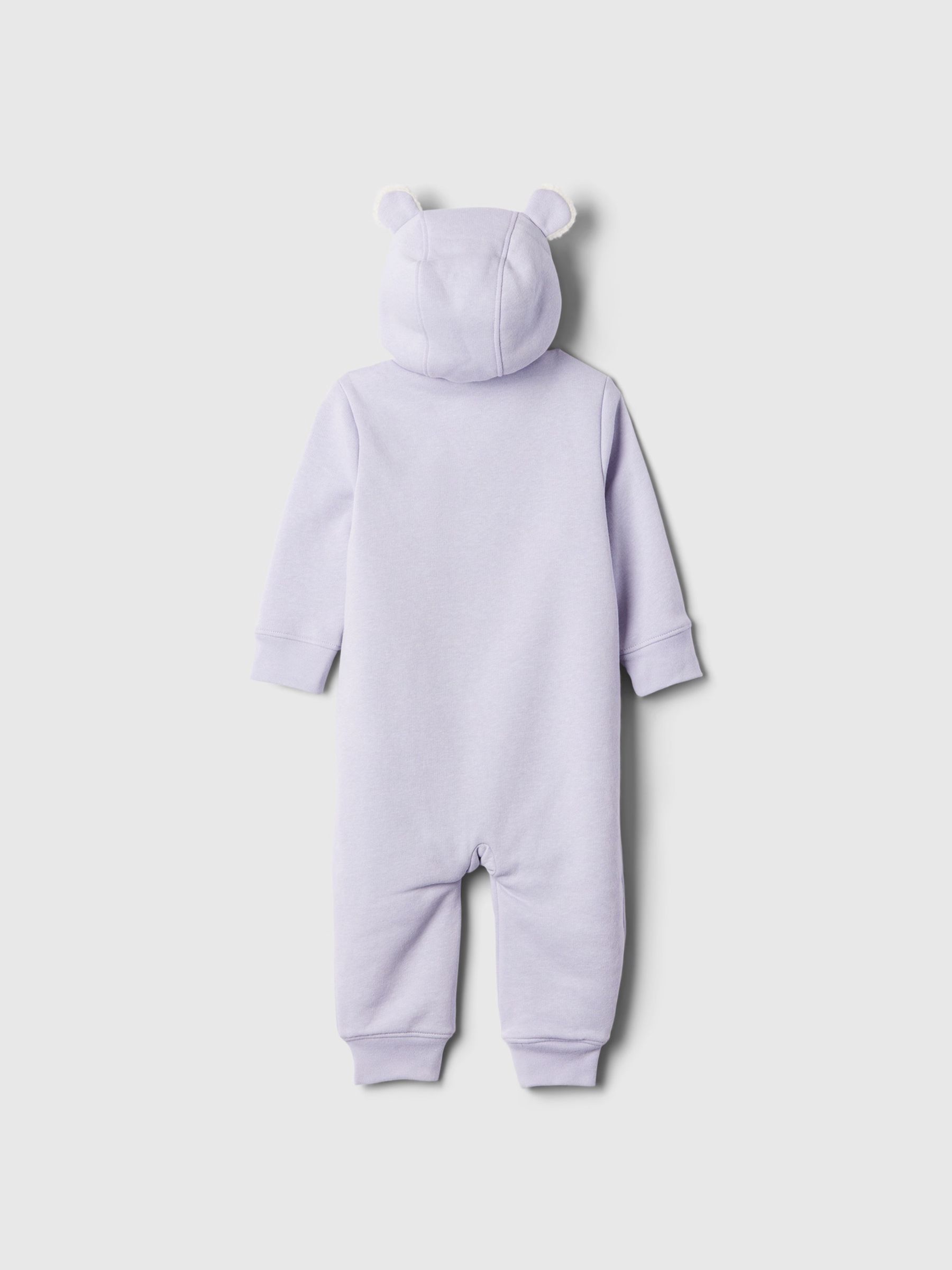 Purple Logo Sherpa Lined Zip Hooded All in One (Newborn - 24mths) - Image 2 of 3