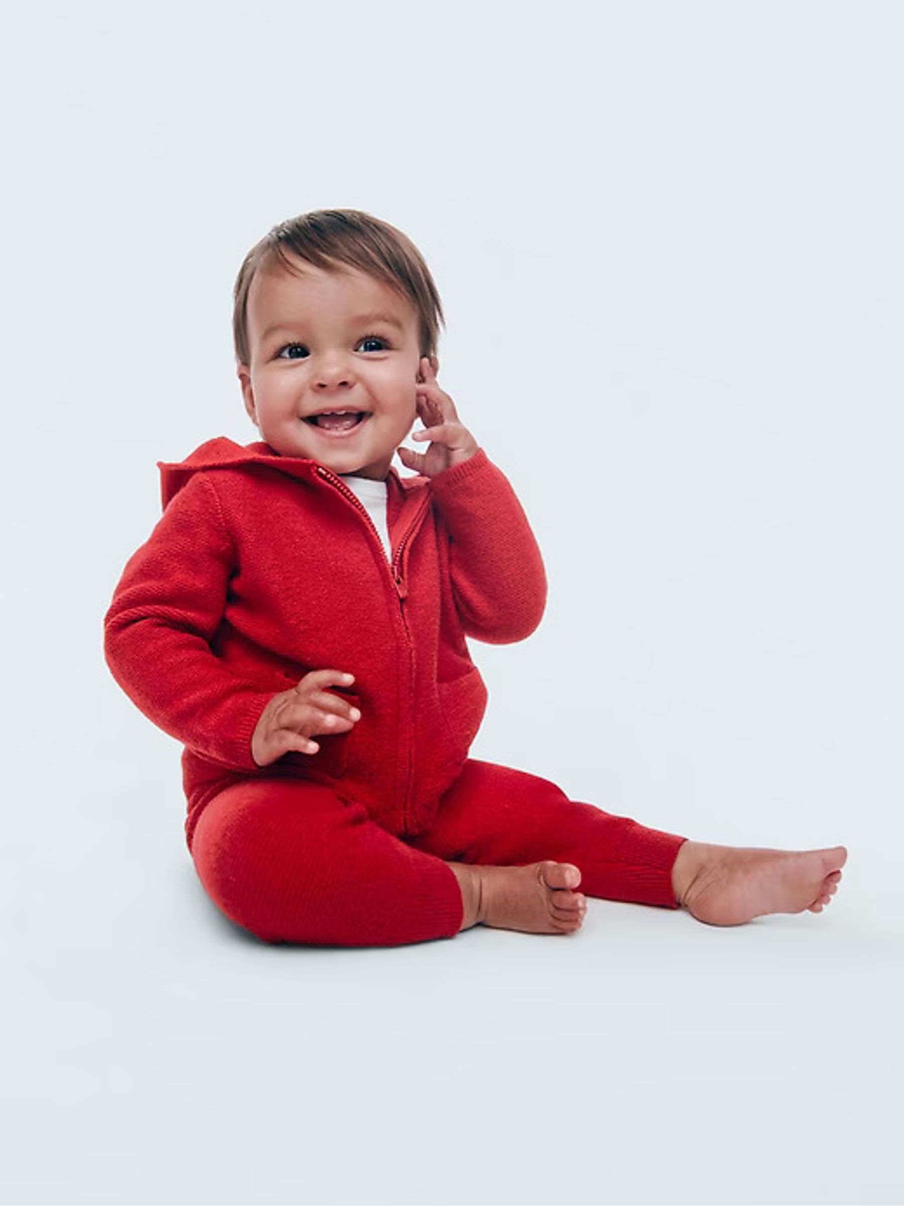 Red CashSoft Bear Hoodie & Jogger Set (Newborn-24mths) - Image 1 of 4