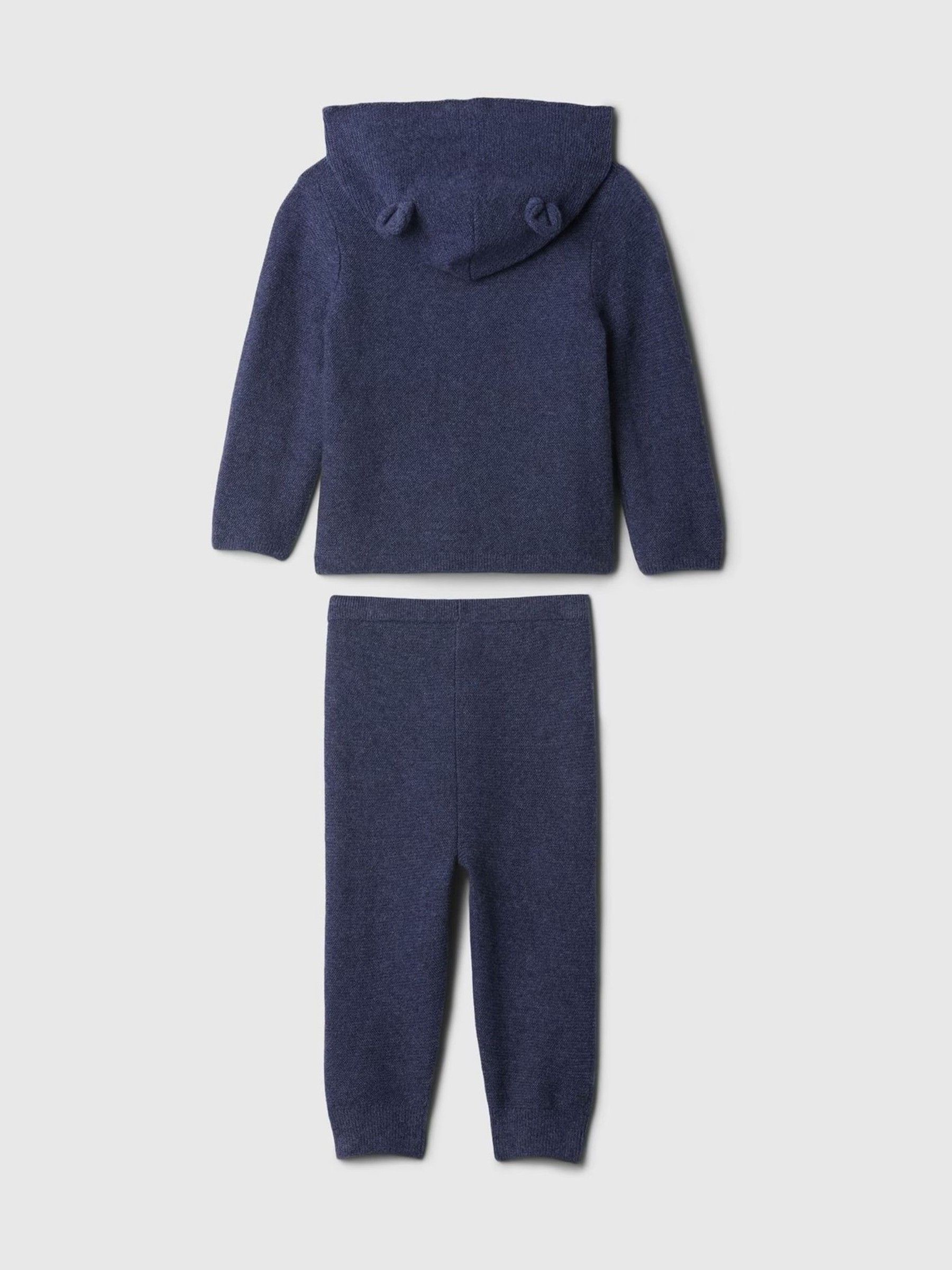 Blue CashSoft Bear Hoodie & Jogger Set (Newborn-24mths) - Image 2 of 2