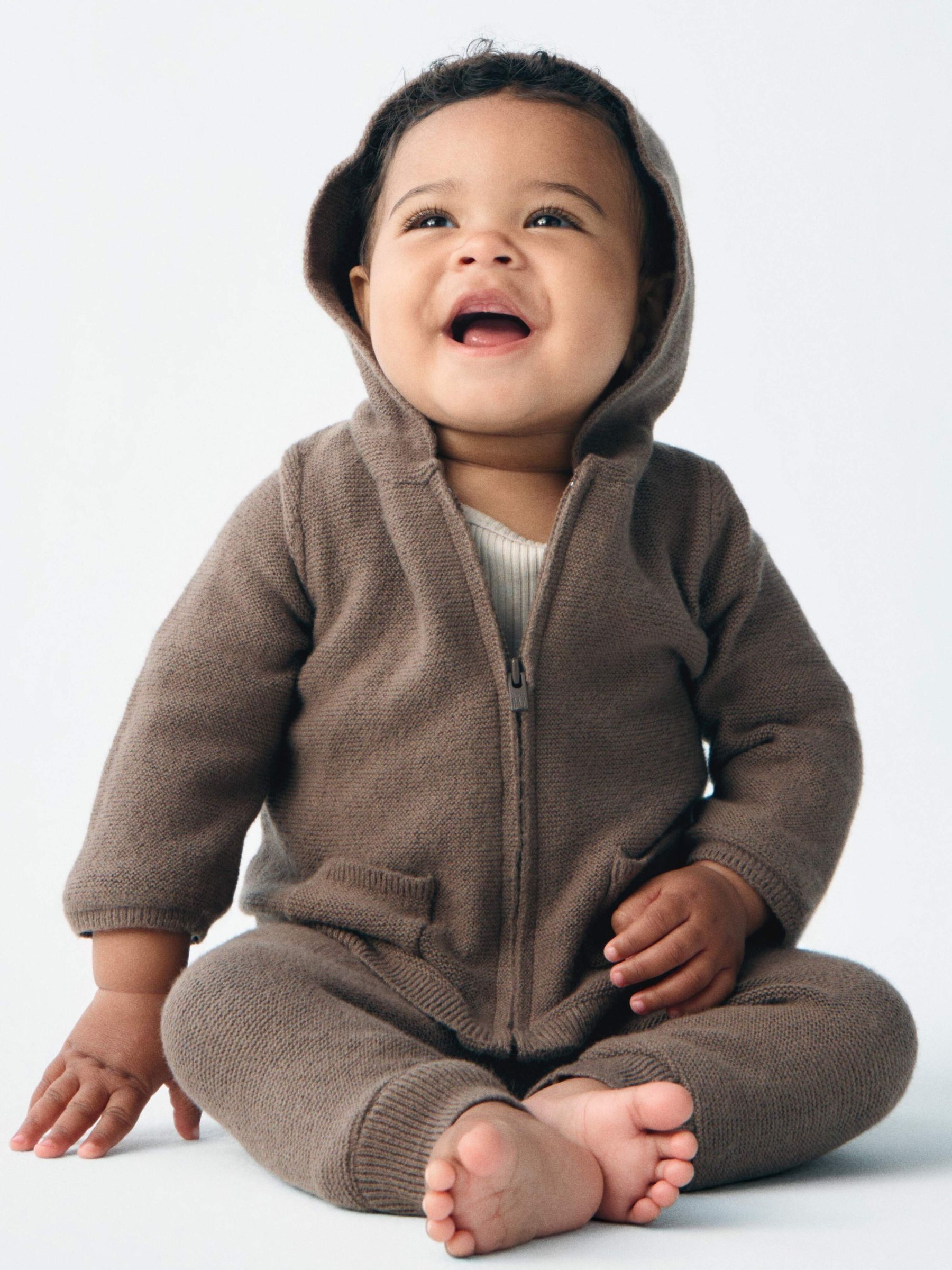 Brown CashSoft Bear Hoodie & Jogger Set (Newborn-24mths) - Image 1 of 4
