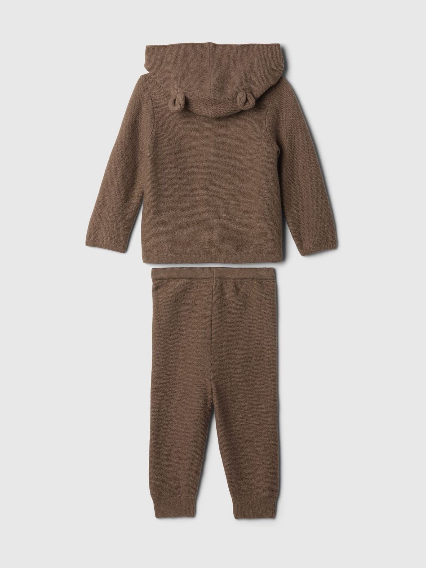 Brown CashSoft Bear Hoodie & Jogger Set (Newborn-24mths) - Image 3 of 4