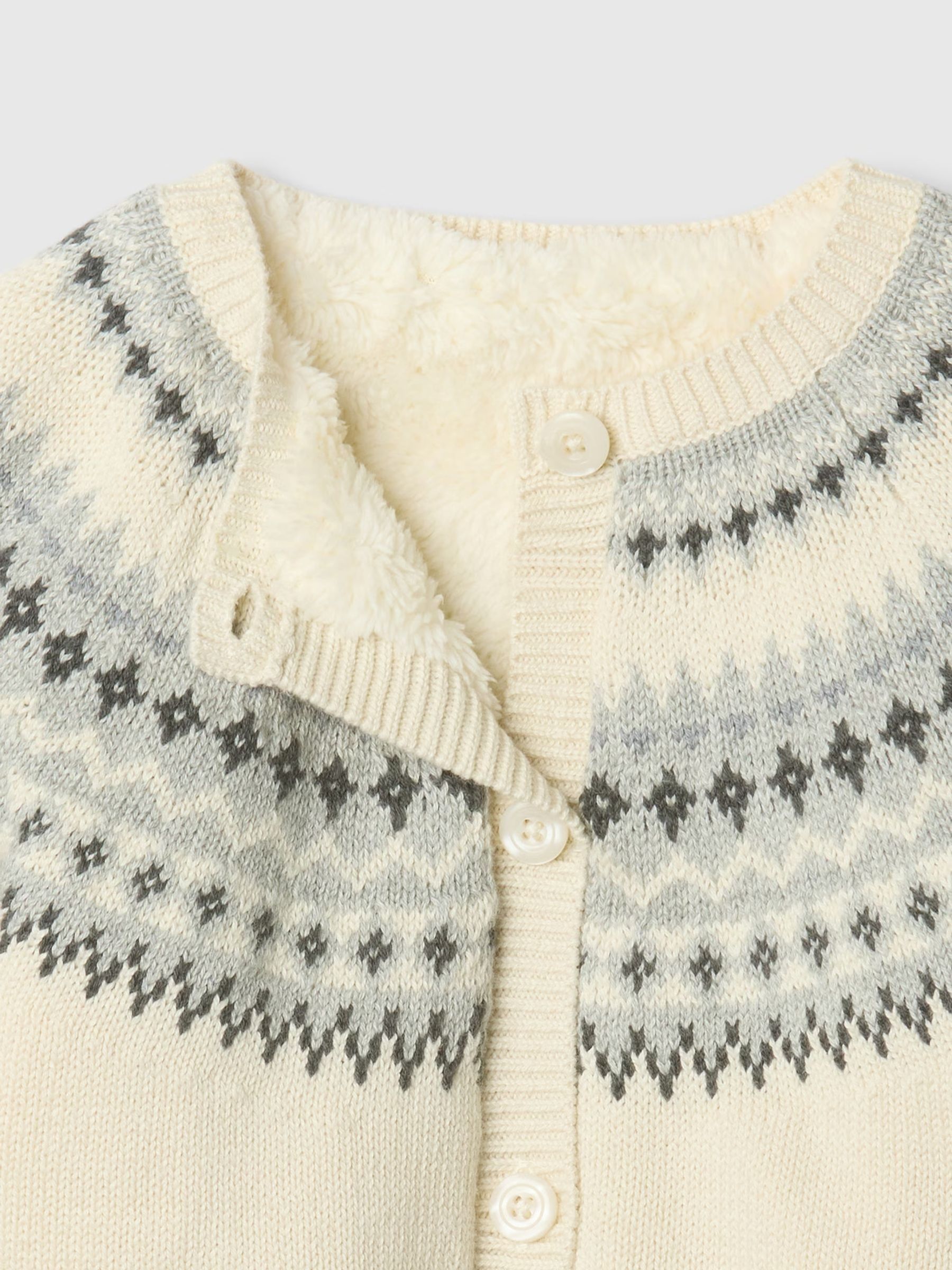Beige Fair Isle Cardigan & Hat Set (Newborn-24mths) - Image 3 of 3