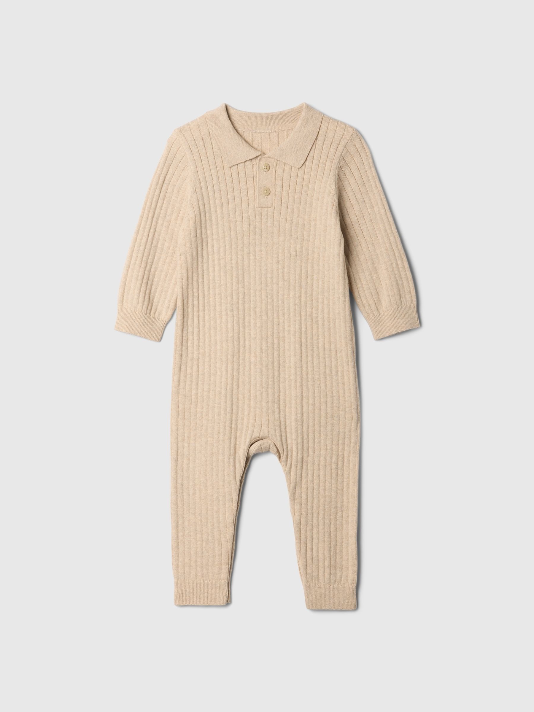 Beige Knitted Romper (Newborn-24mths) - Image 1 of 2