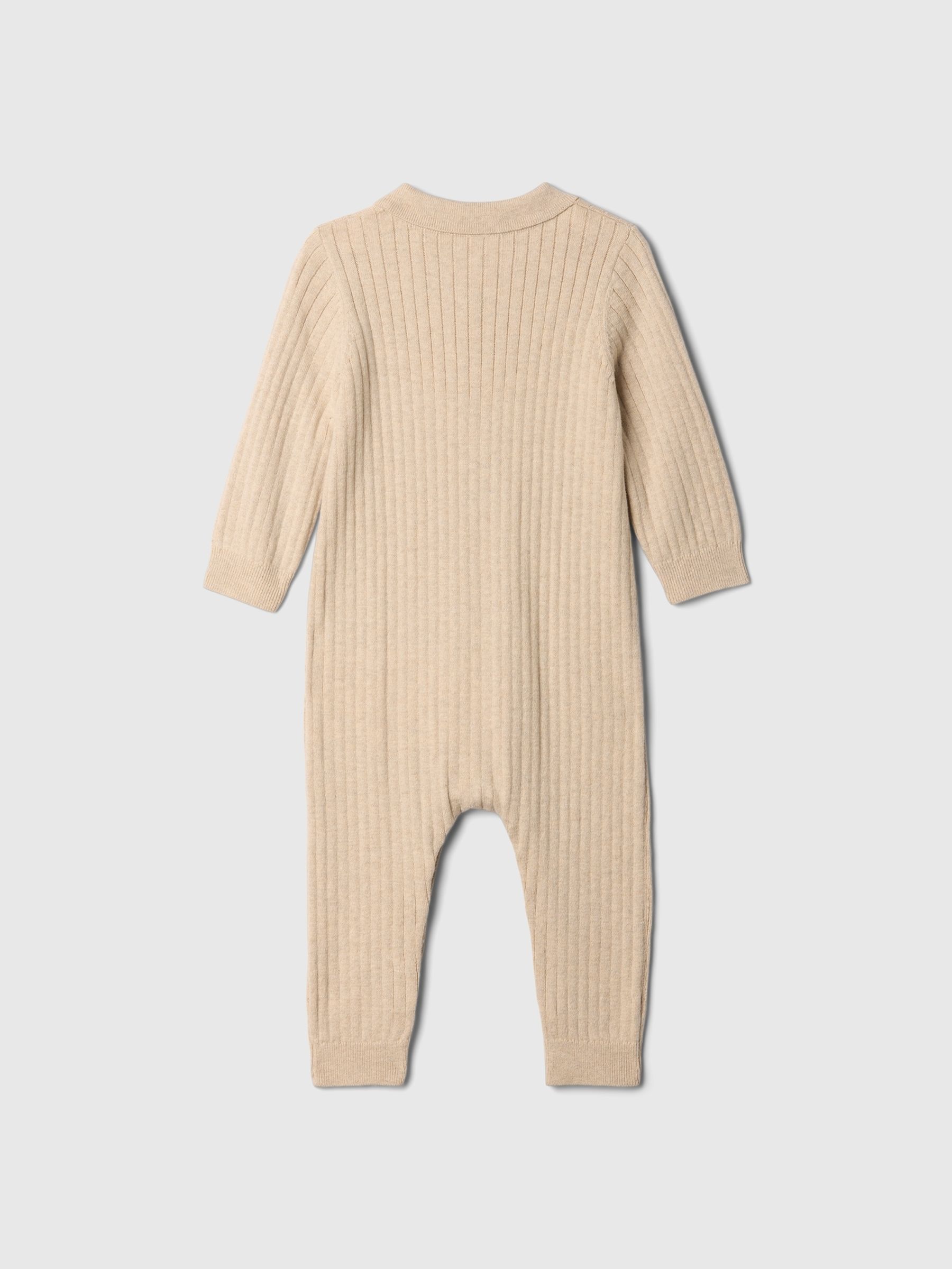 Beige Knitted Romper (Newborn-24mths) - Image 2 of 2