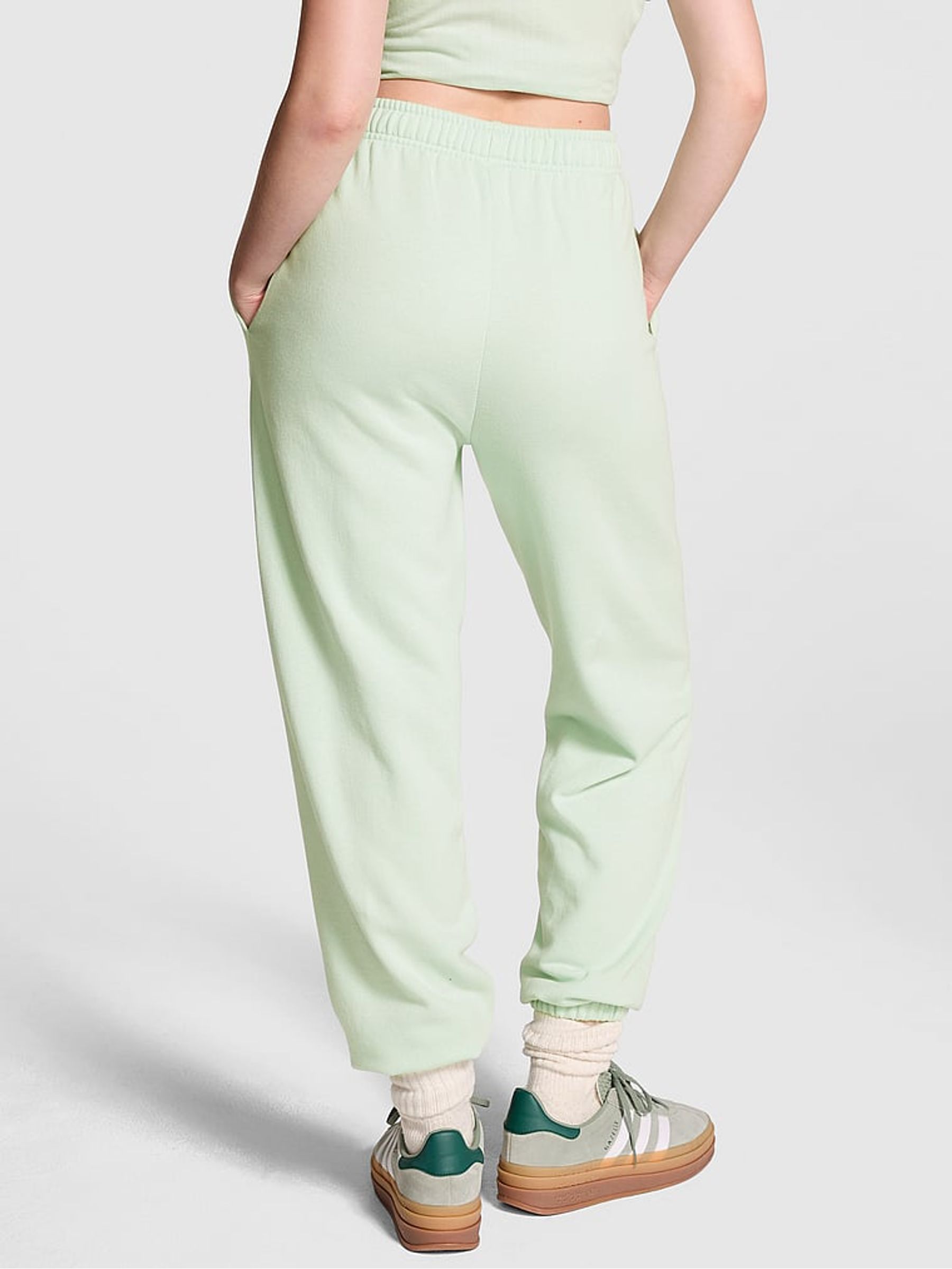 Mint Green Cuffed Fleece Joggers - Image 2 of 3