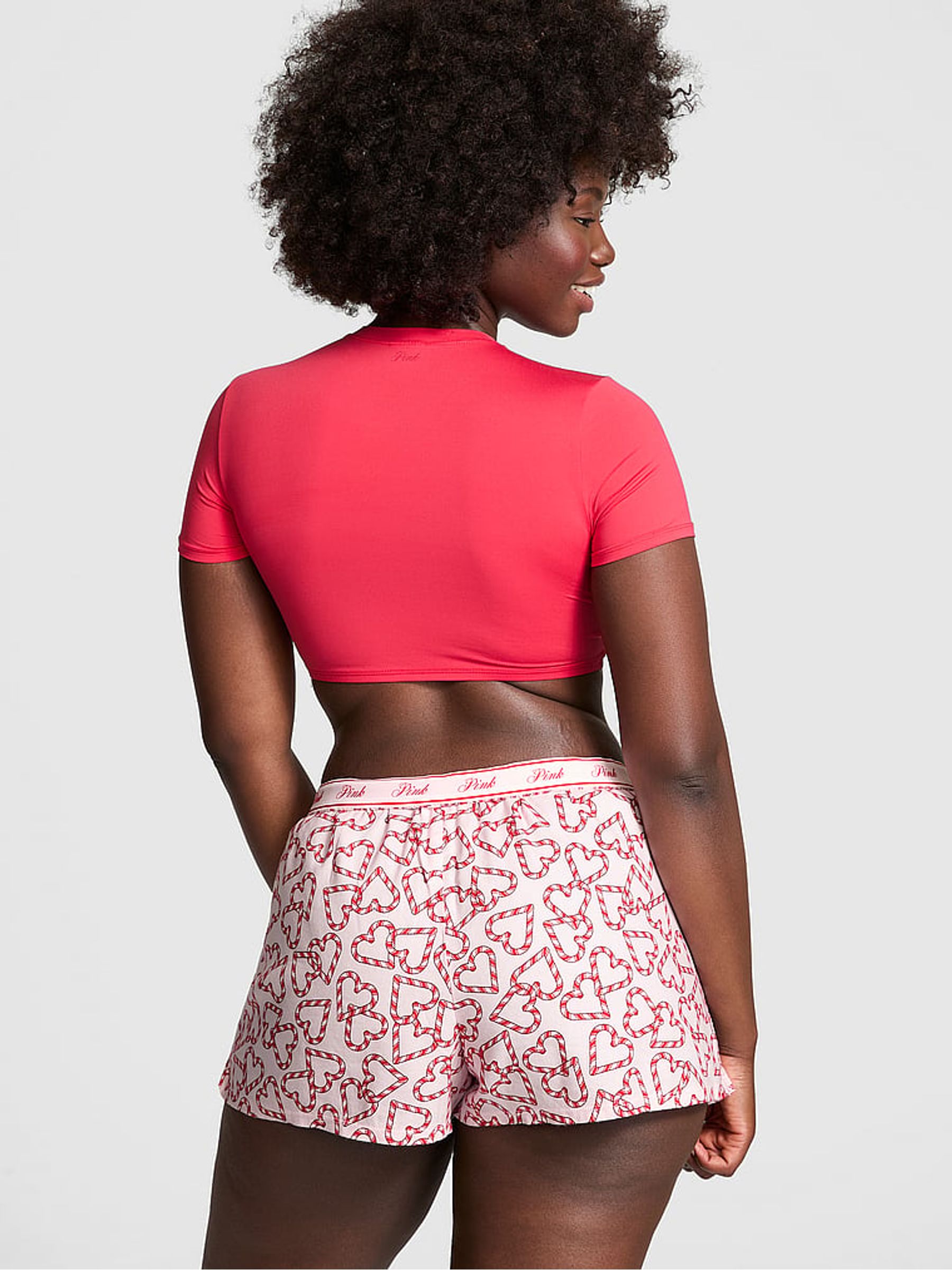 Pink Tulip Candy Cane Short Pyjama Bottoms - Image 2 of 3