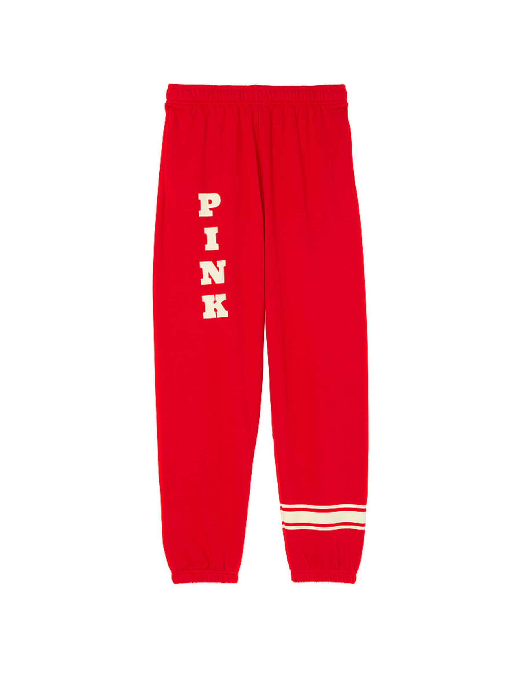 Vermillion Red Cuffed Fleece Joggers - Image 3 of 4