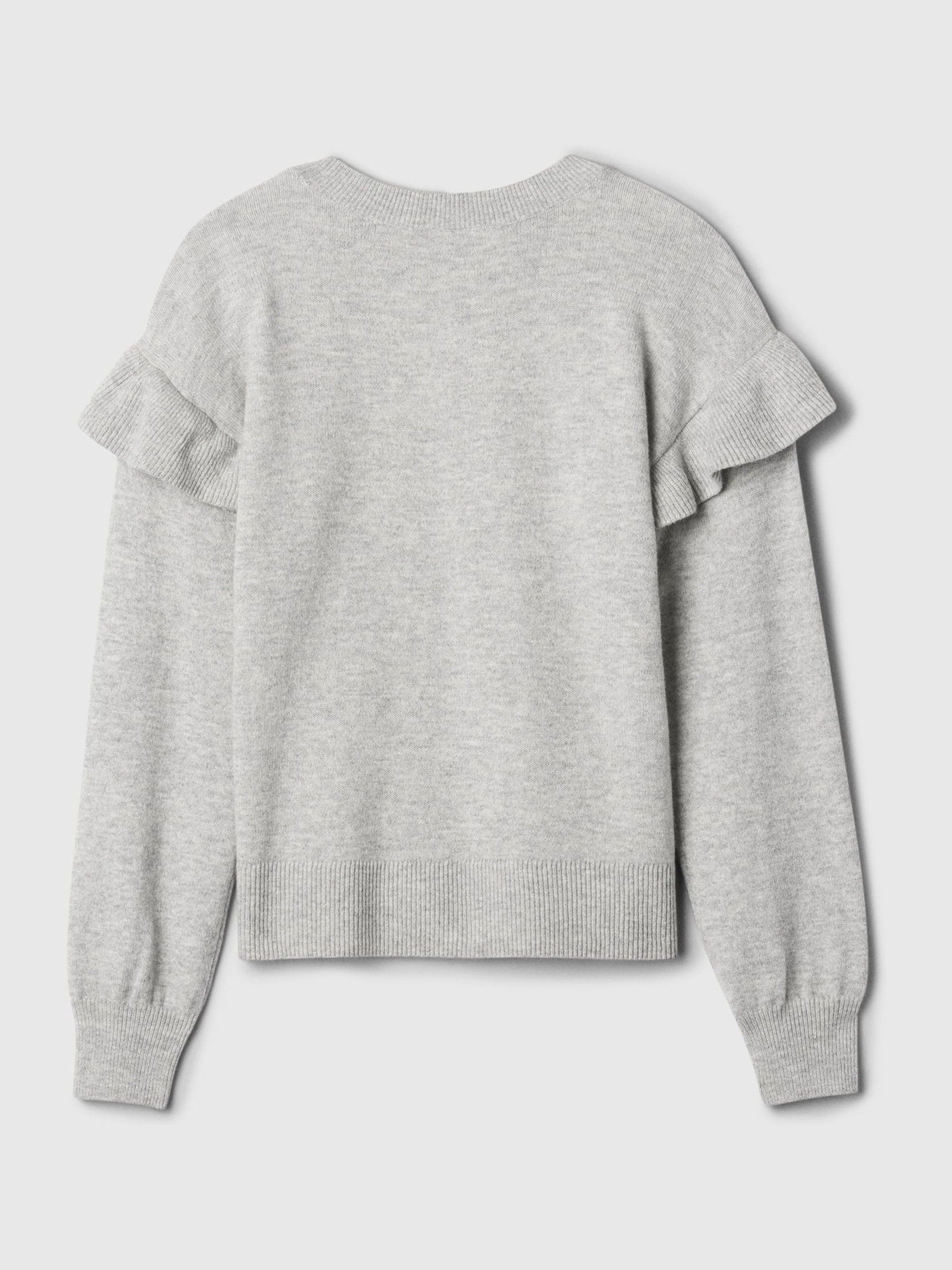 Grey CashSoft Ruffle Jumper (4-13yrs) - Image 2 of 3