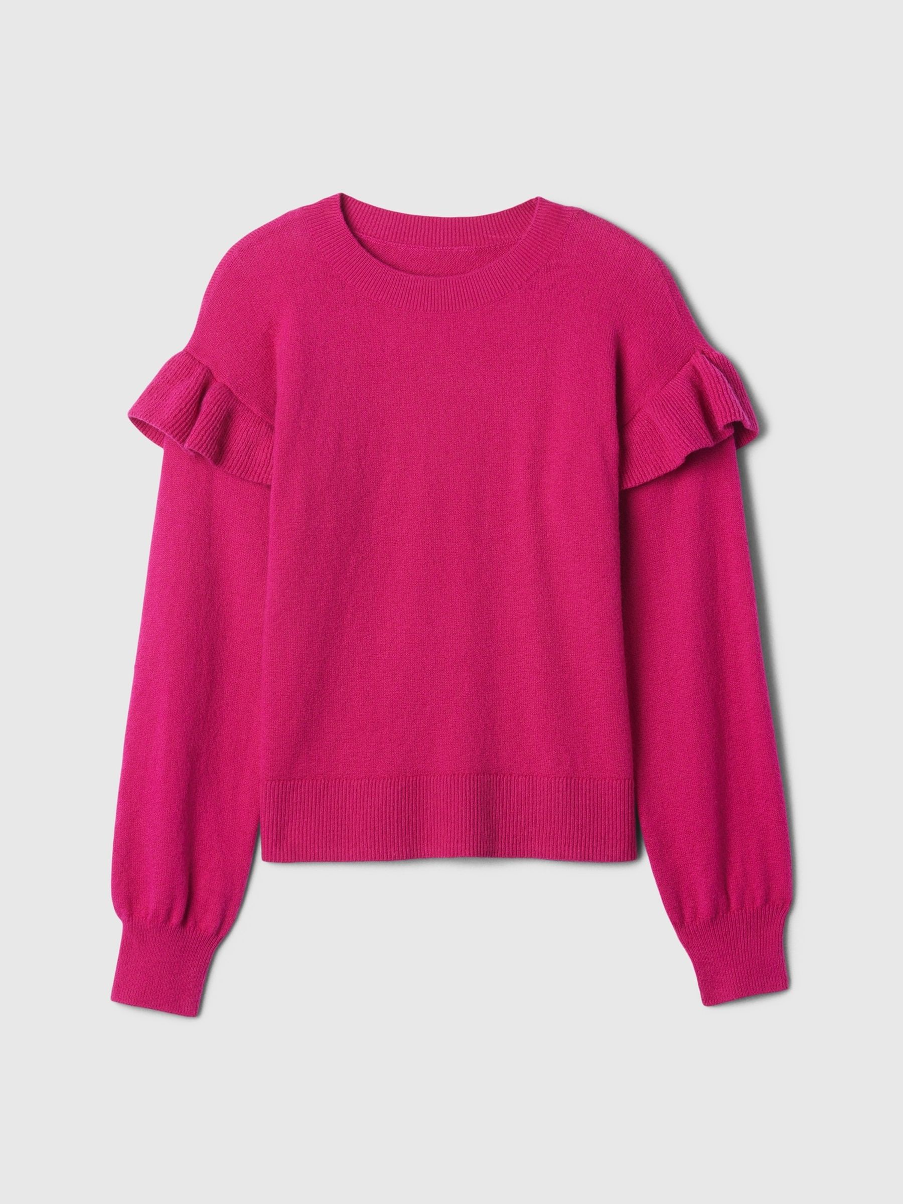Pink CashSoft Ruffle Jumper (4-13yrs) - Image 1 of 4