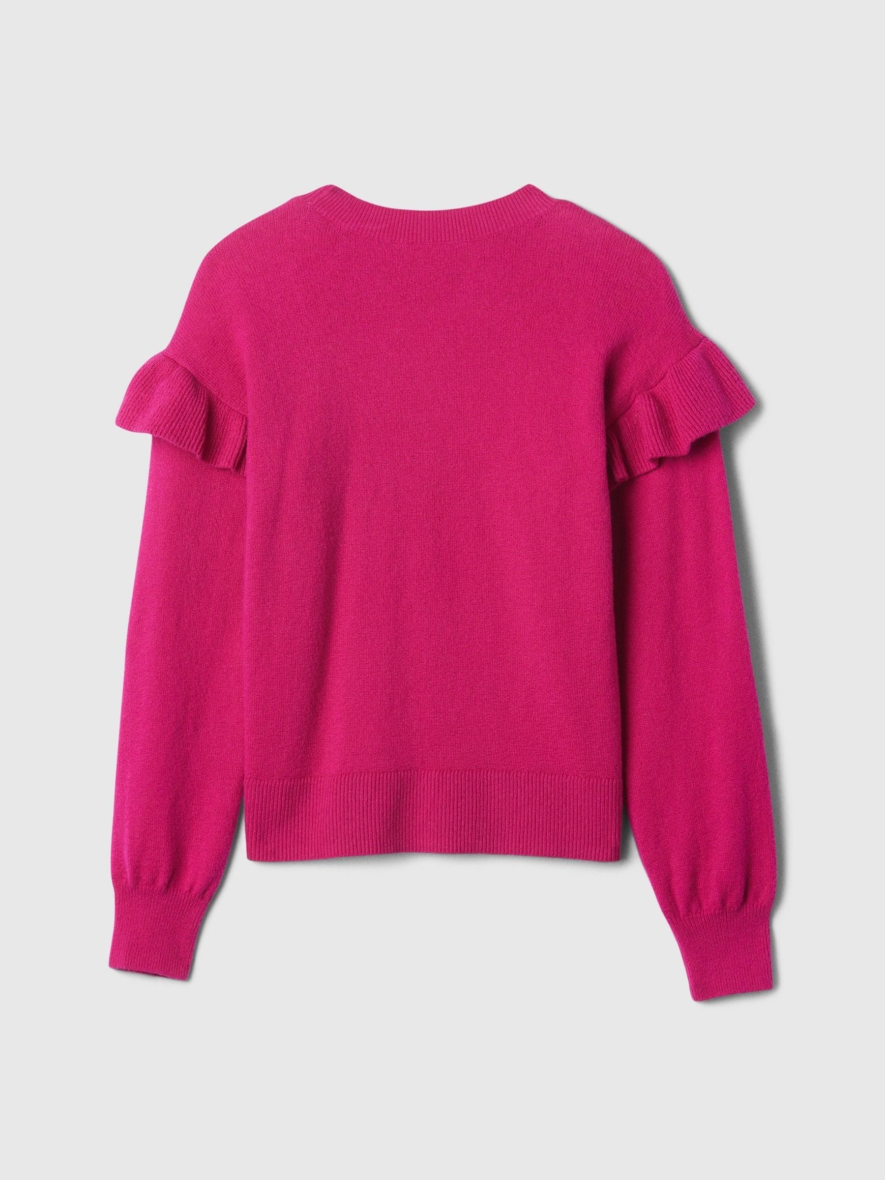 Pink CashSoft Ruffle Jumper (4-13yrs) - Image 2 of 4