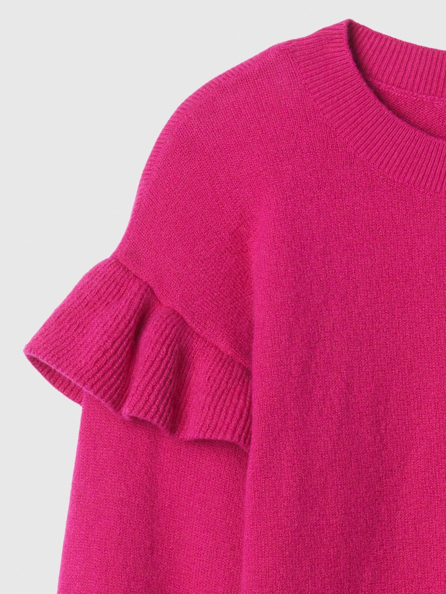 Pink CashSoft Ruffle Jumper (4-13yrs) - Image 3 of 4