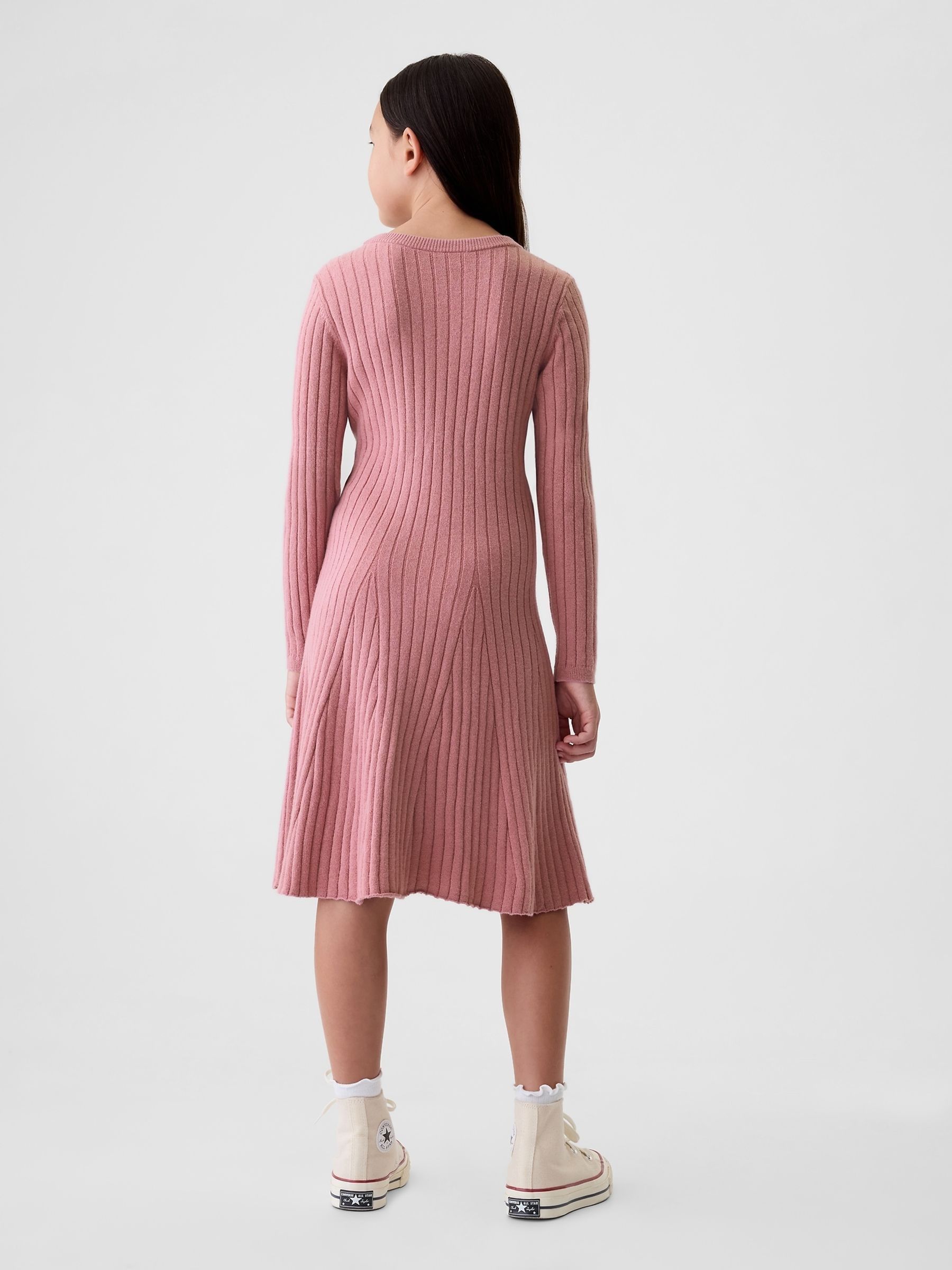 Pink CashSoft Rib Knit Dress (4-13yrs) - Image 2 of 4