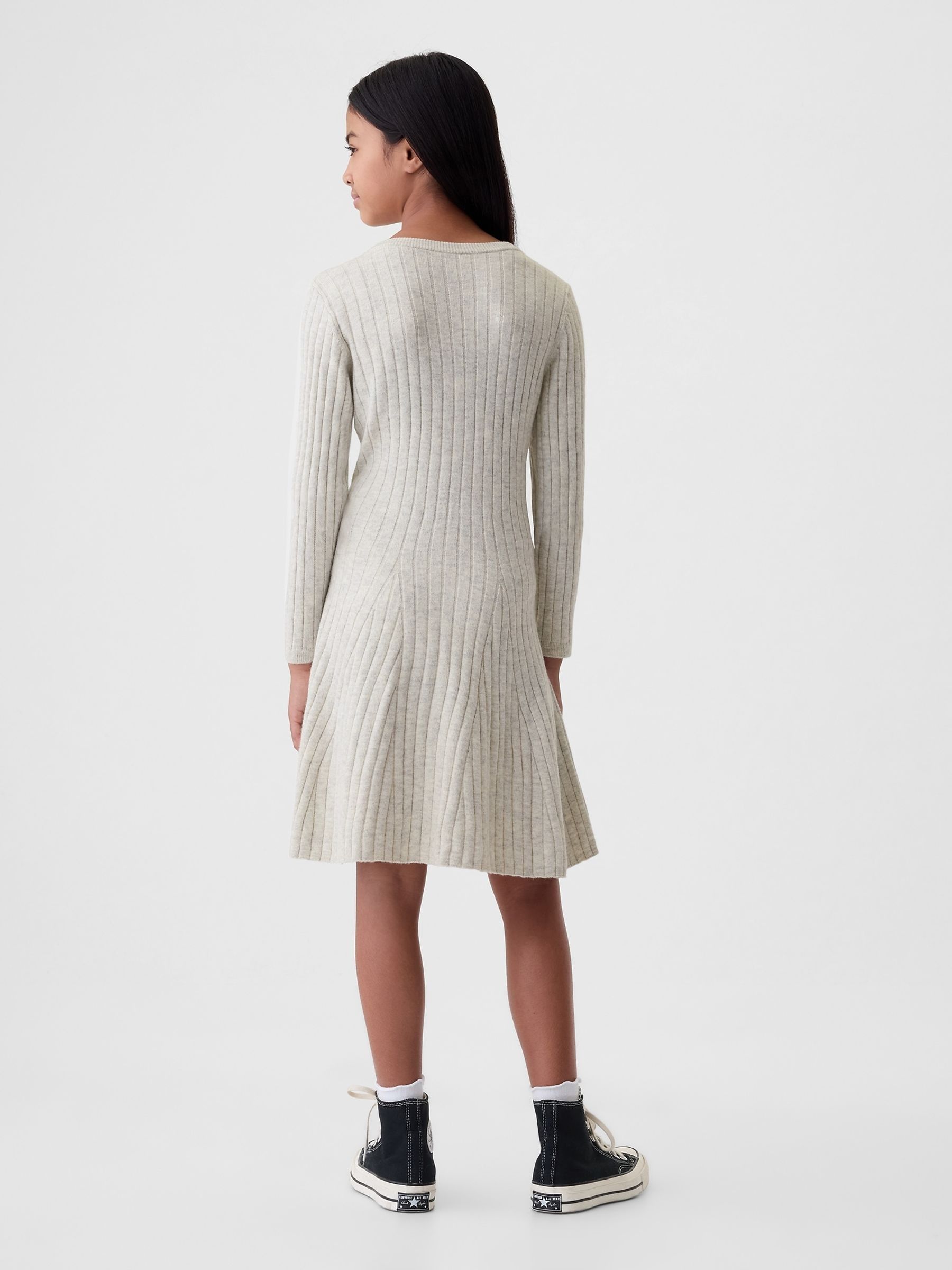 Grey CashSoft Rib Knit Dress (4-13yrs) - Image 2 of 4