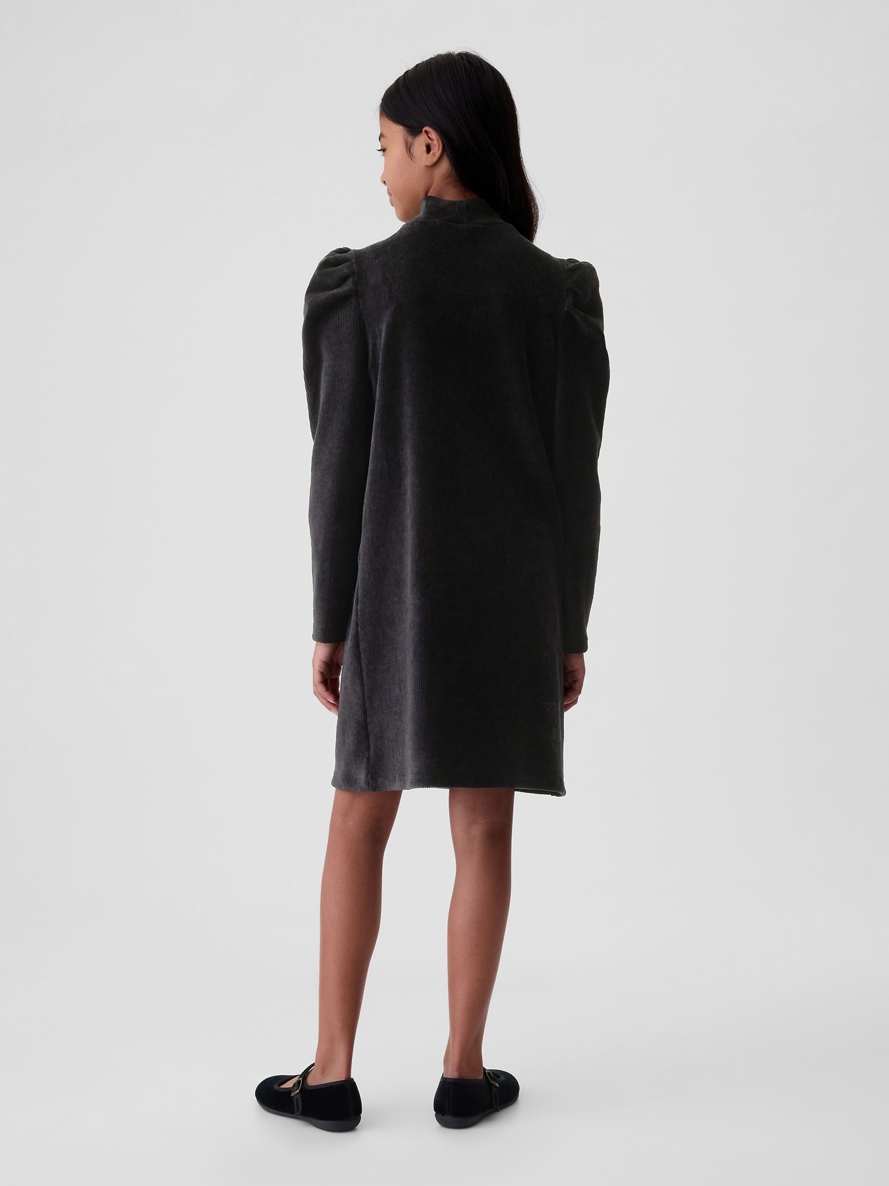 Grey Puff Sleeve Corduroy Dress (4-13yrs) - Image 2 of 4