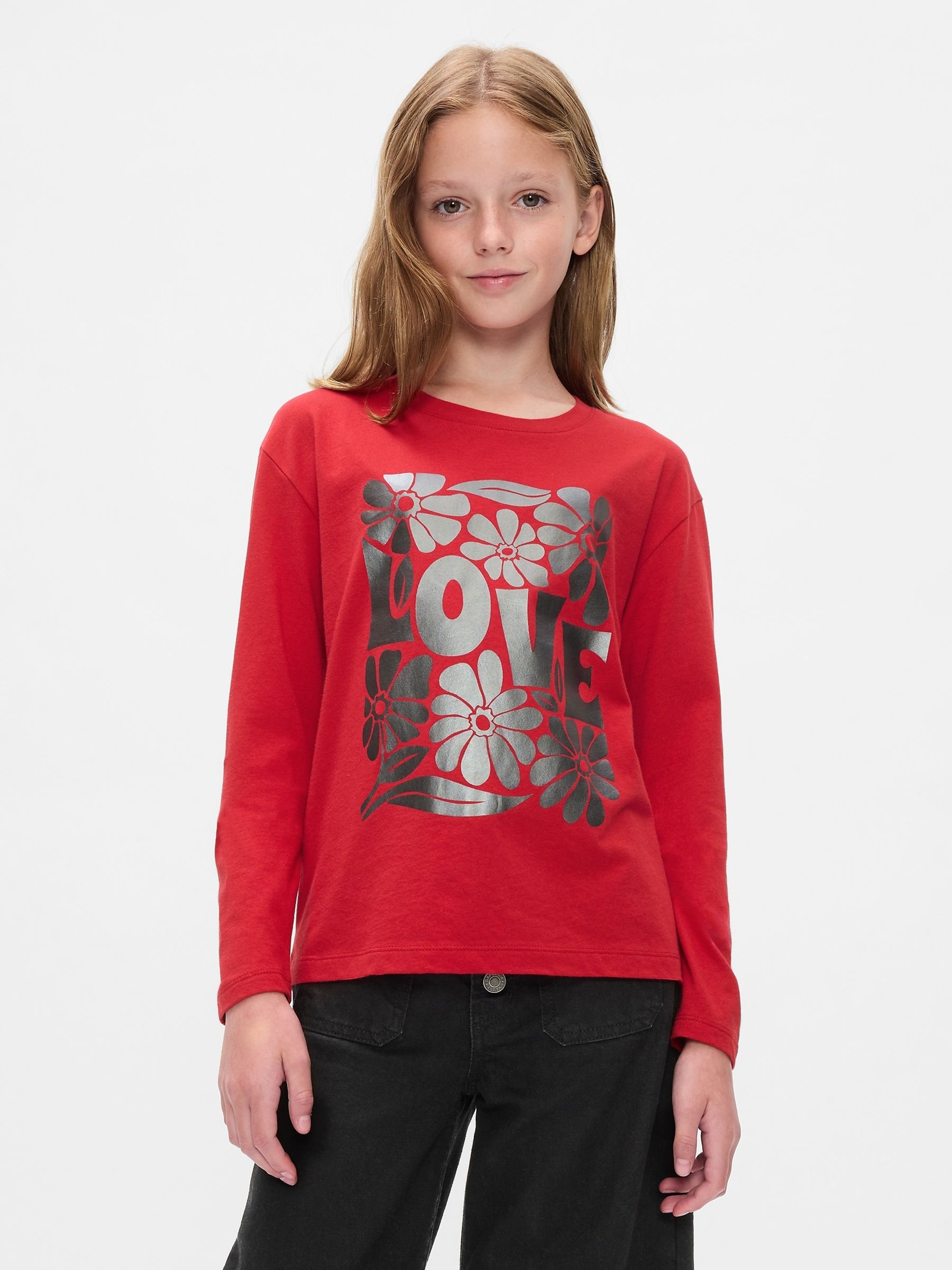 Red Love Graphic T-Shirt (4-13yrs) - Image 1 of 4