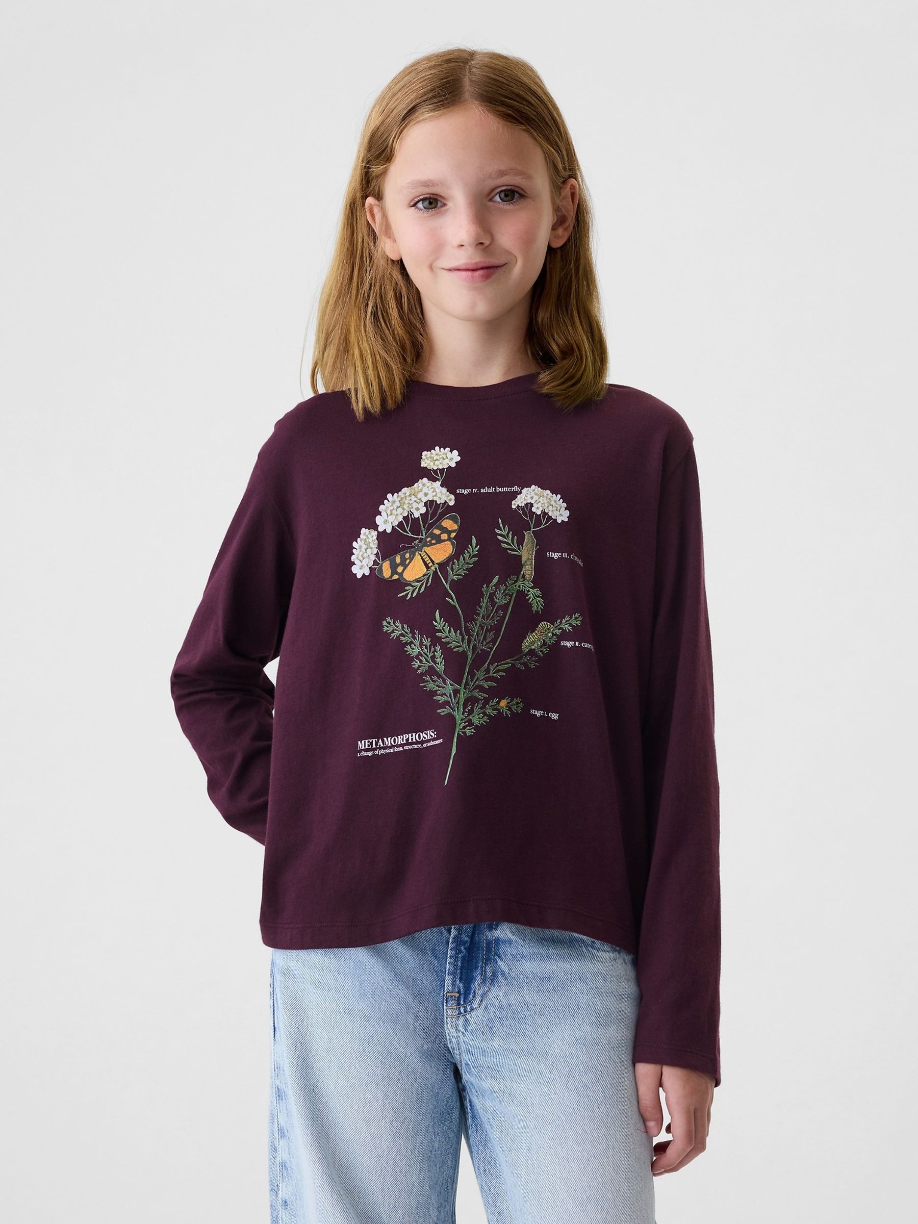Purple Floral Graphic T-Shirt (4-13yrs) - Image 1 of 4