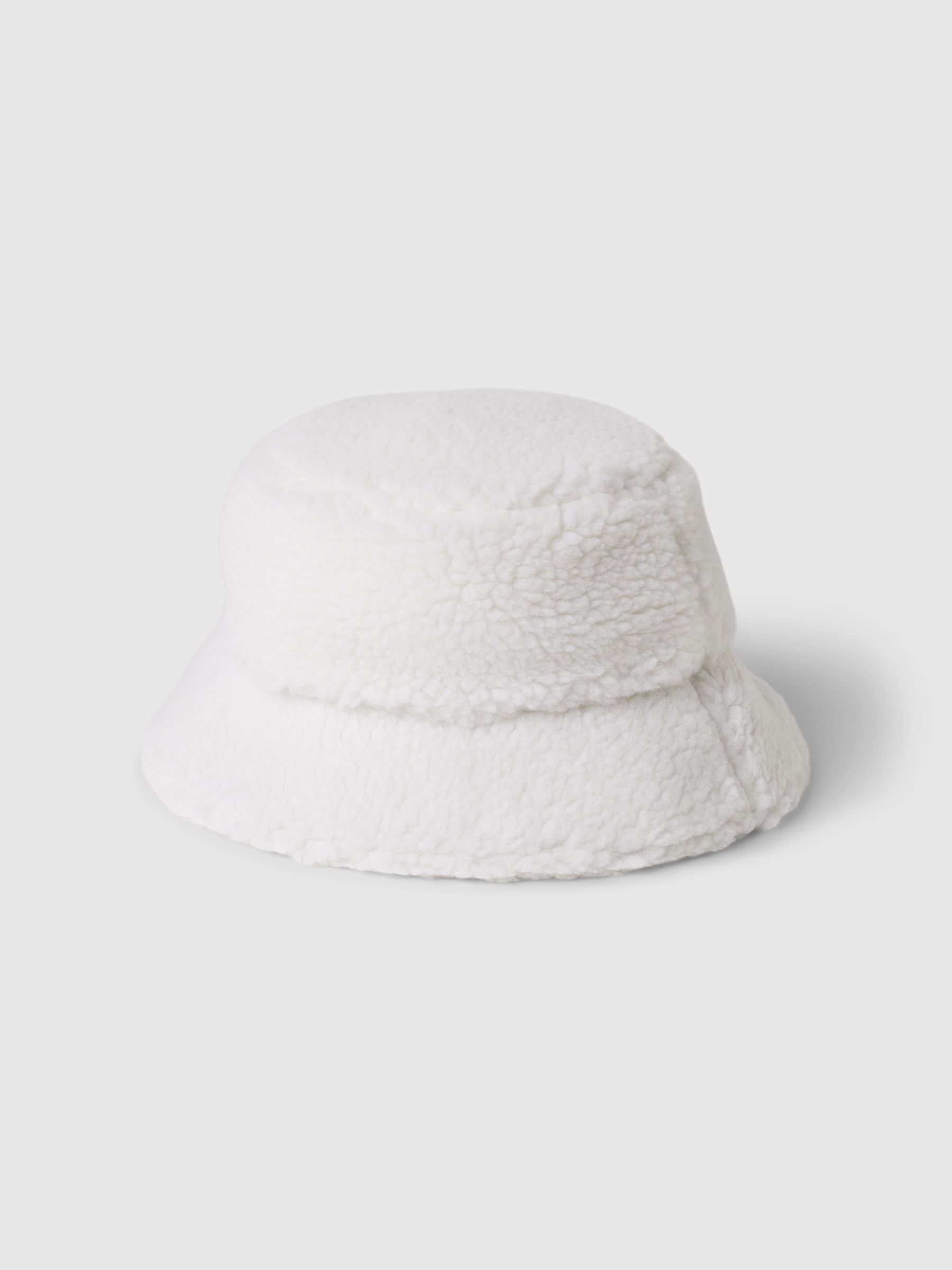 White Kids Sherpa Bucket Hat (4-10yrs) - Image 1 of 1