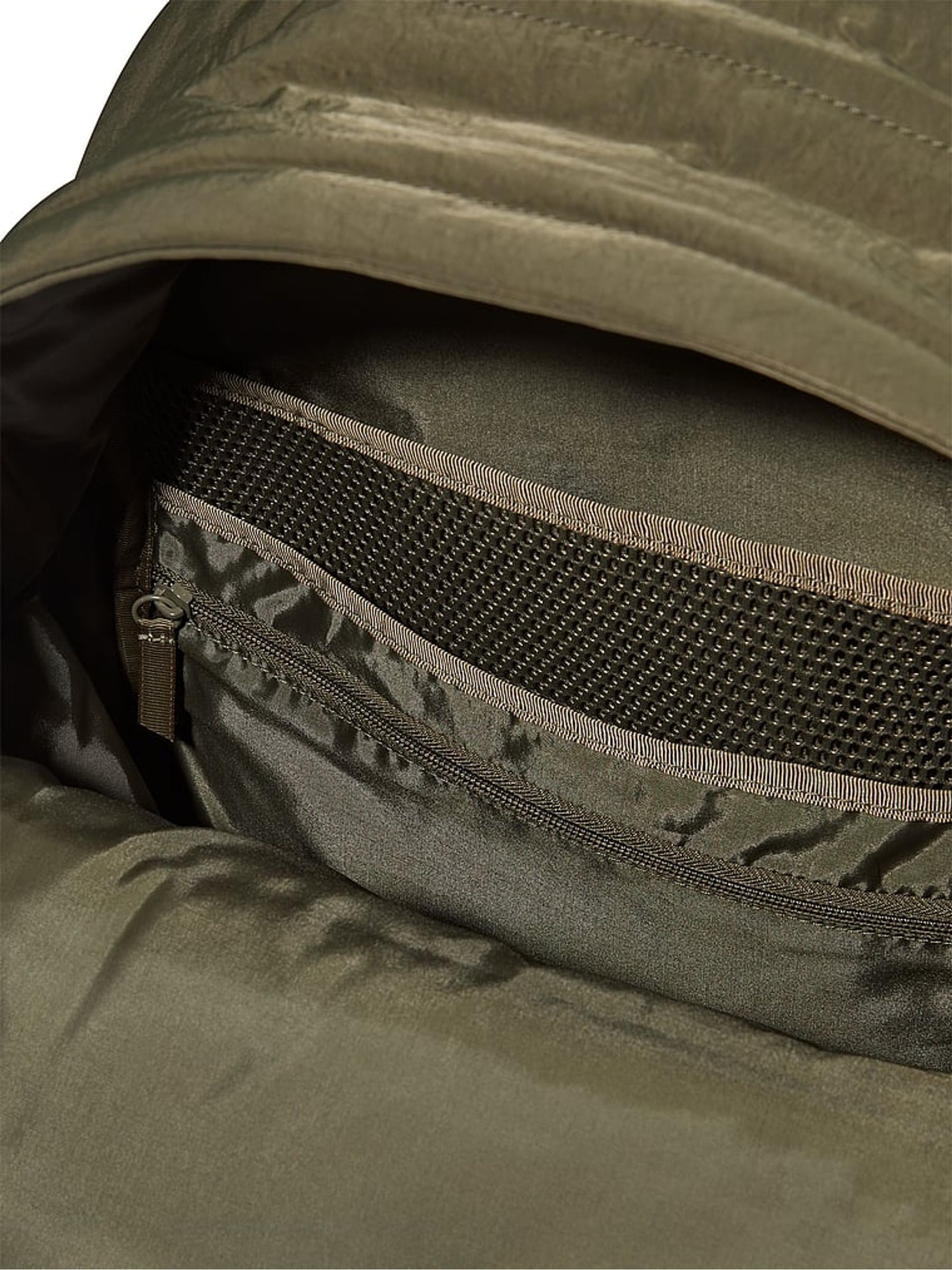 Olive Green Puffer Backpack - Image 3 of 4