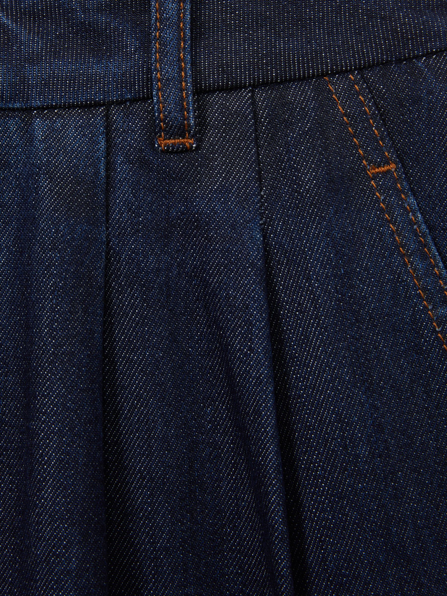 Double Pleat Wide Leg Jeans in Indigo - Image 6 of 6