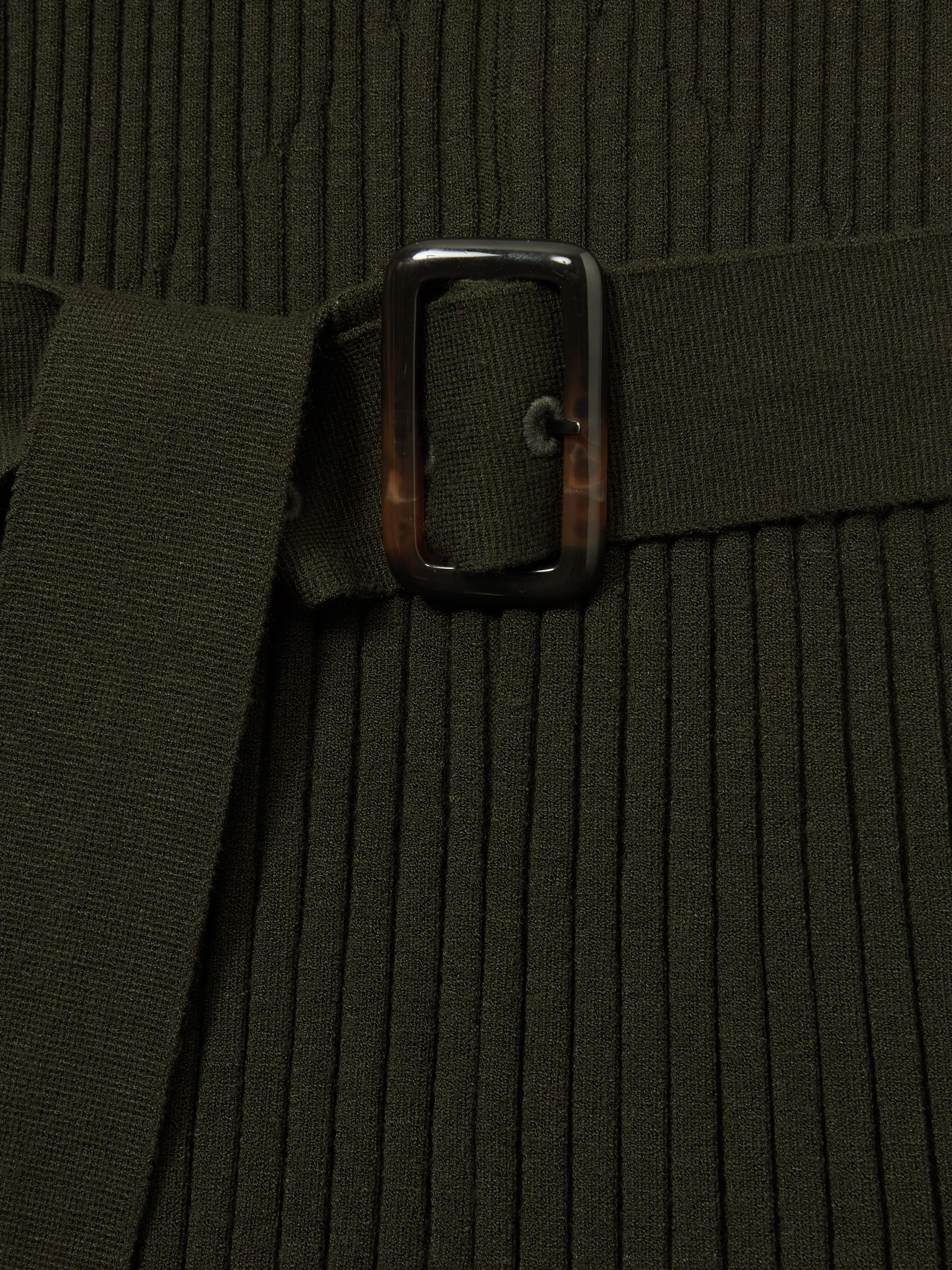 Roll-Neck Ribbed Mini Dress in Khaki - Image 6 of 6
