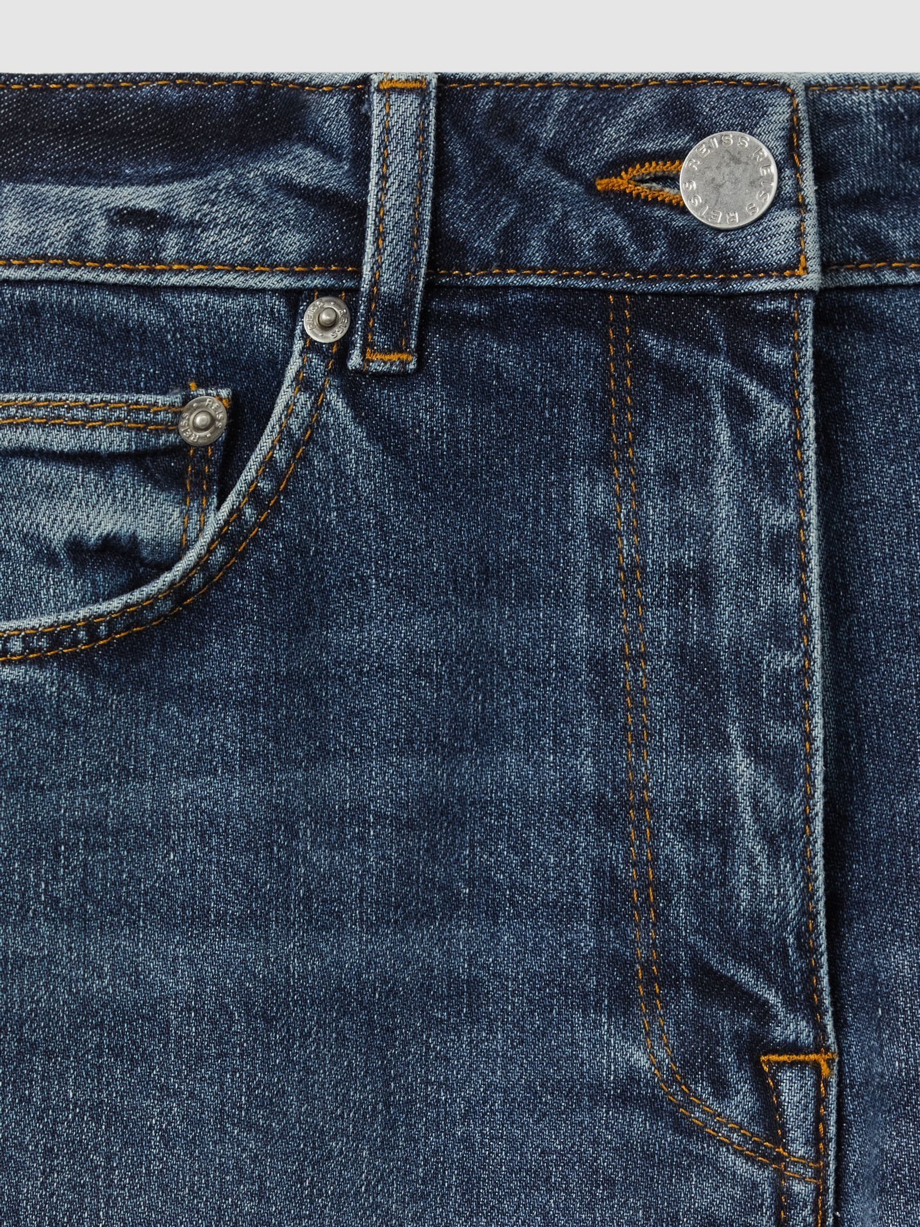 Petite Mid Rise Straight Leg Jeans in Mid Blue - Image 5 of 6