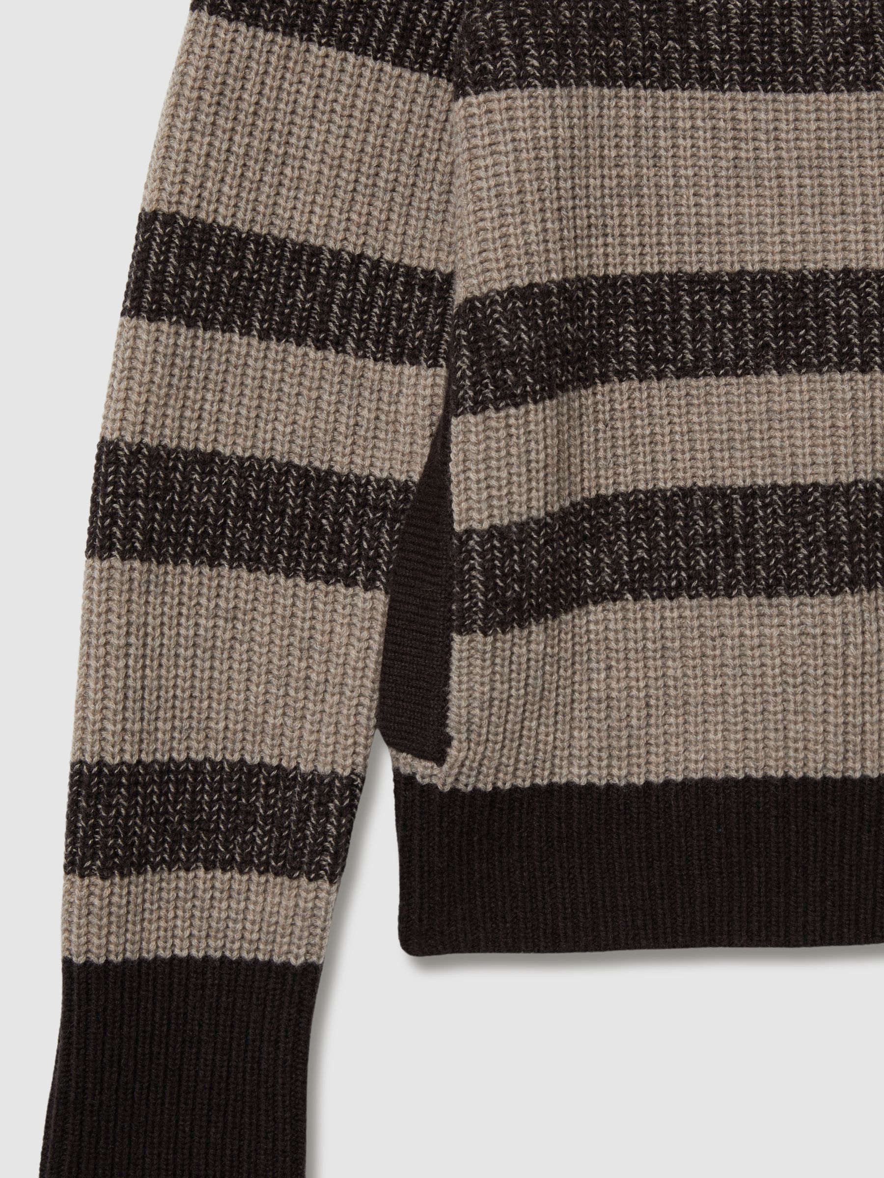 Reiss | Les 100 Ciels Wool and Cashmere Cardigan in Chocolate - Image 6 of 6