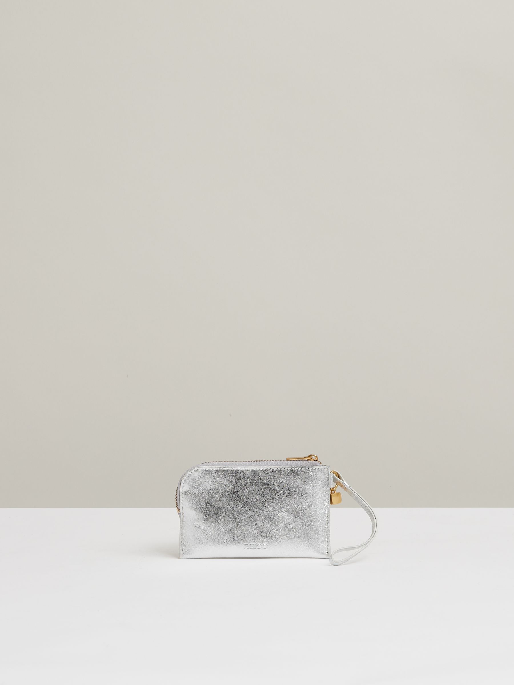 Leather Coin Purse in Silver - Image 1 of 3
