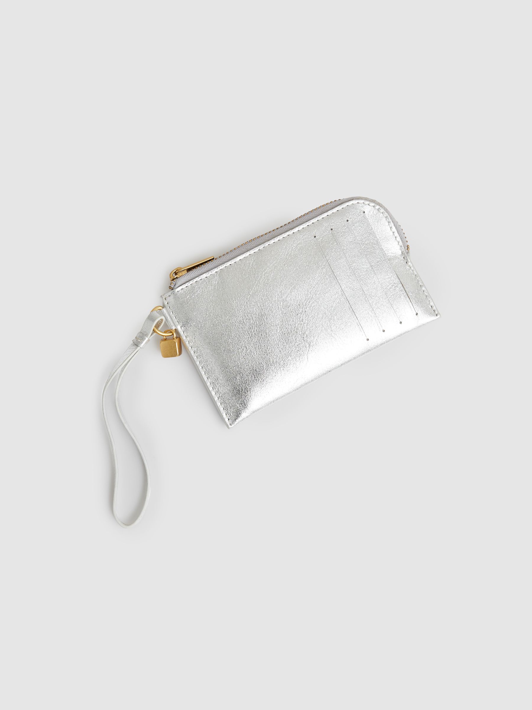 Leather Coin Purse in Silver - Image 2 of 3