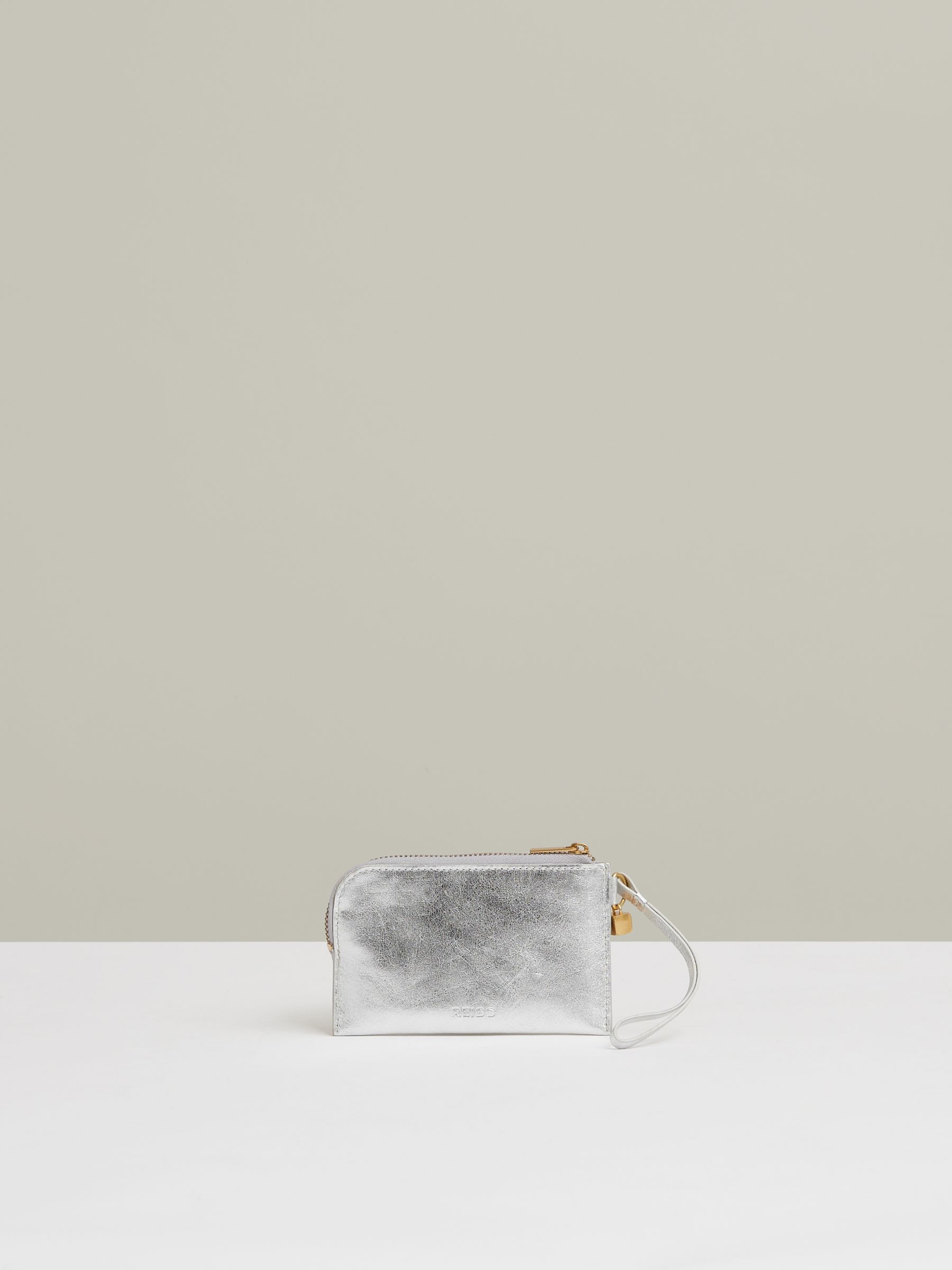 Leather Coin Purse in Silver - Image 1 of 3