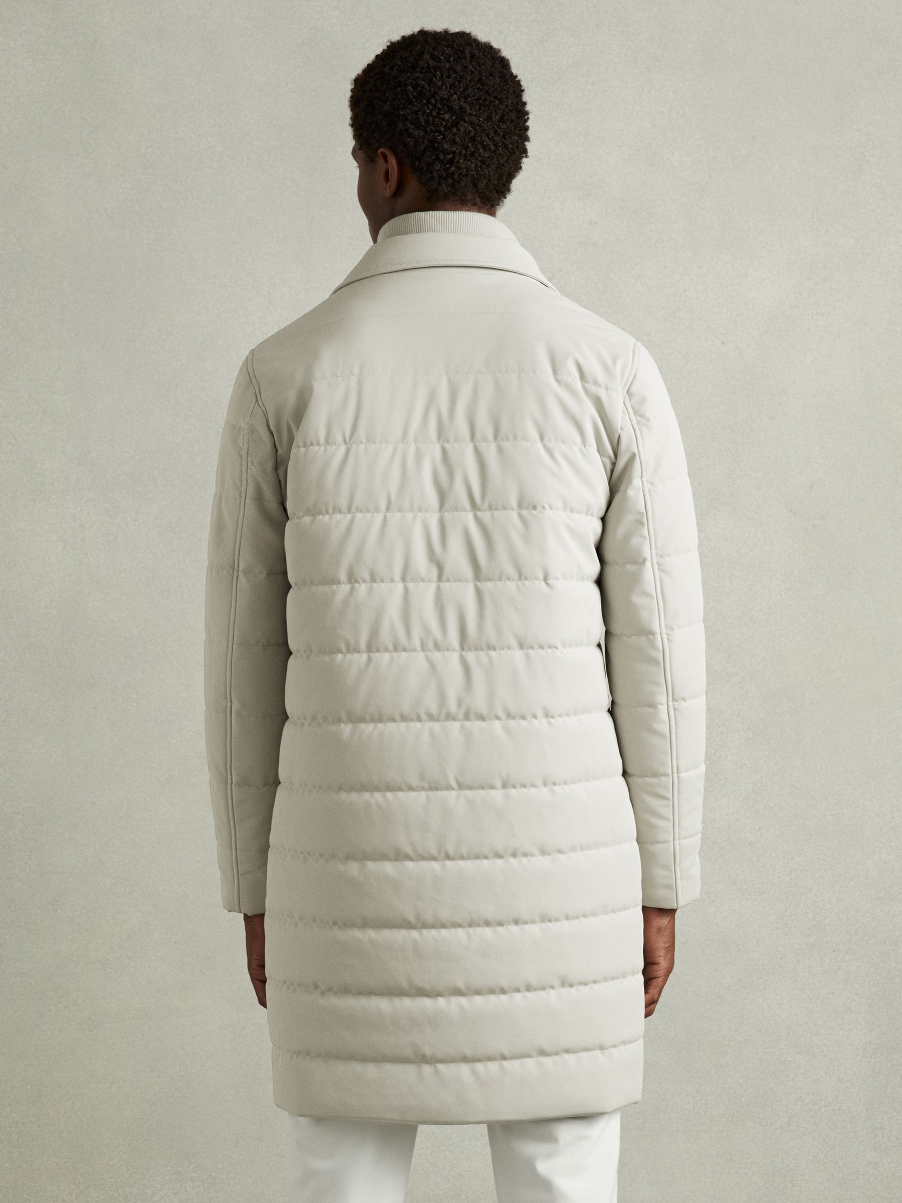Longline Quilted-Shell Coat with Inner Gilet in Stone - Image 5 of 6