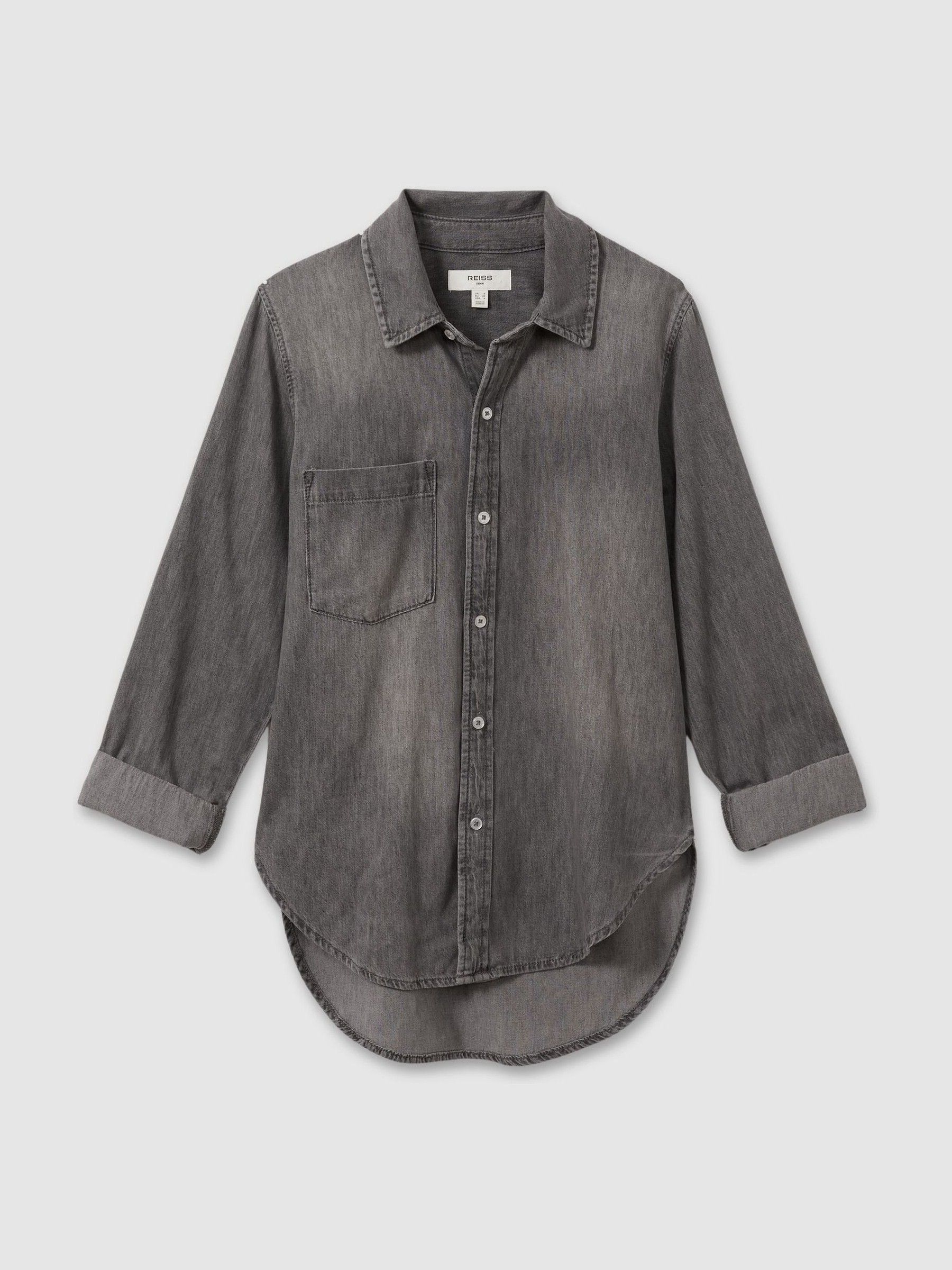 Relaxed Denim Shirt in Grey - Image 2 of 6