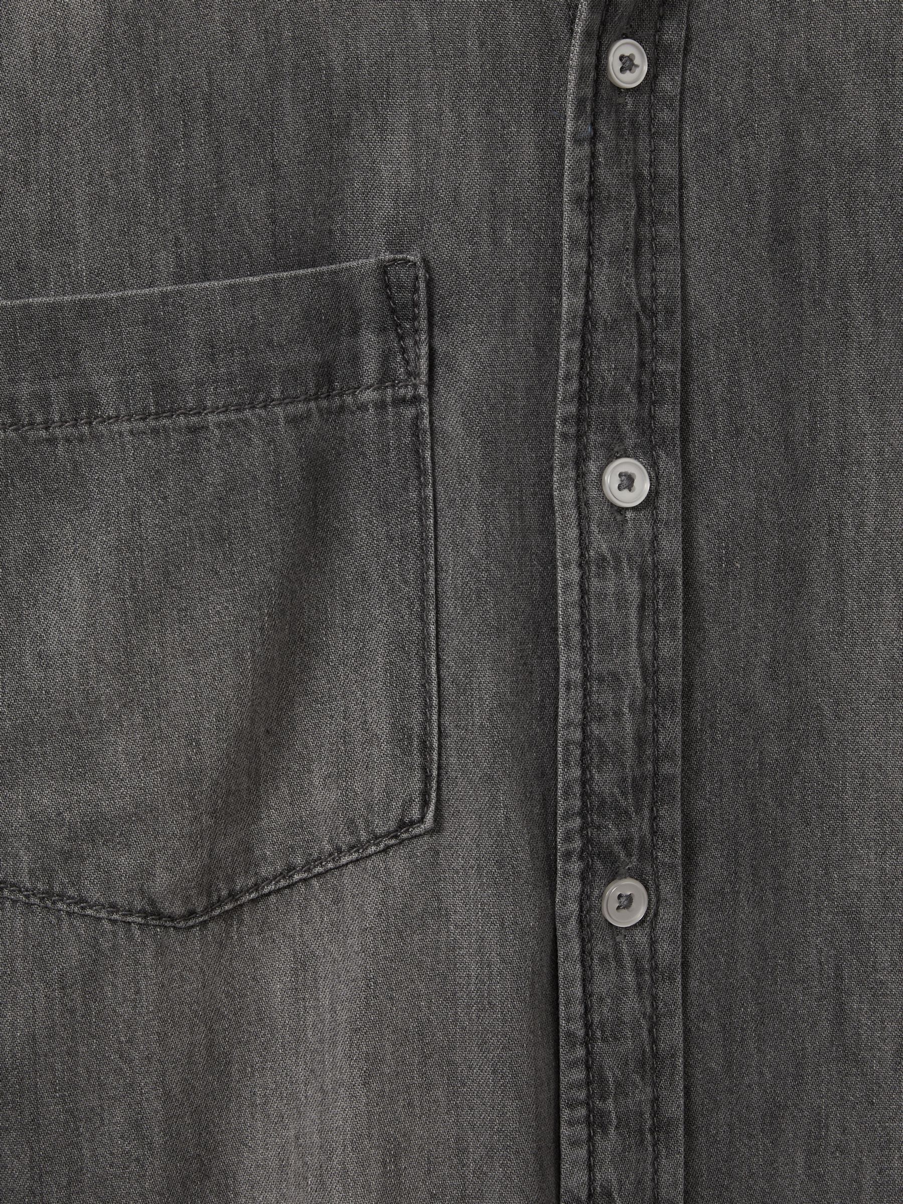 Relaxed Denim Shirt in Grey - Image 6 of 6